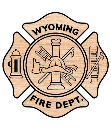 Wyoming Fire Department Badge SVG Firefighter Vector