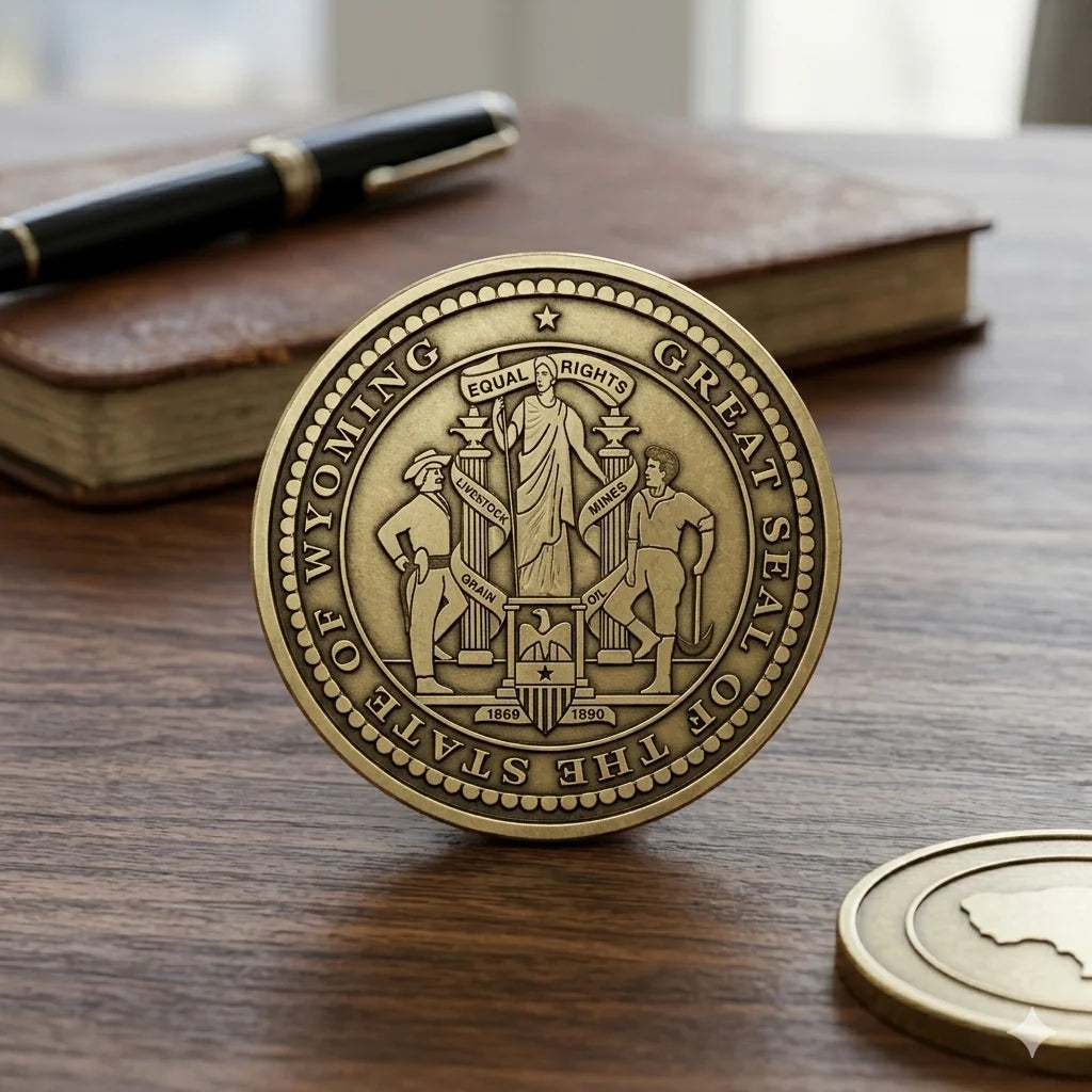 Great Seal of the State of Wyoming SVG for CNC
Wyoming State Seal Vector for Laser Engraving
Wyoming State Emblem for Wood Carving Projects
Professional Wyoming Equal Rights Seal Design
Wyoming State Seal SVG Logo for CNC Router Projects