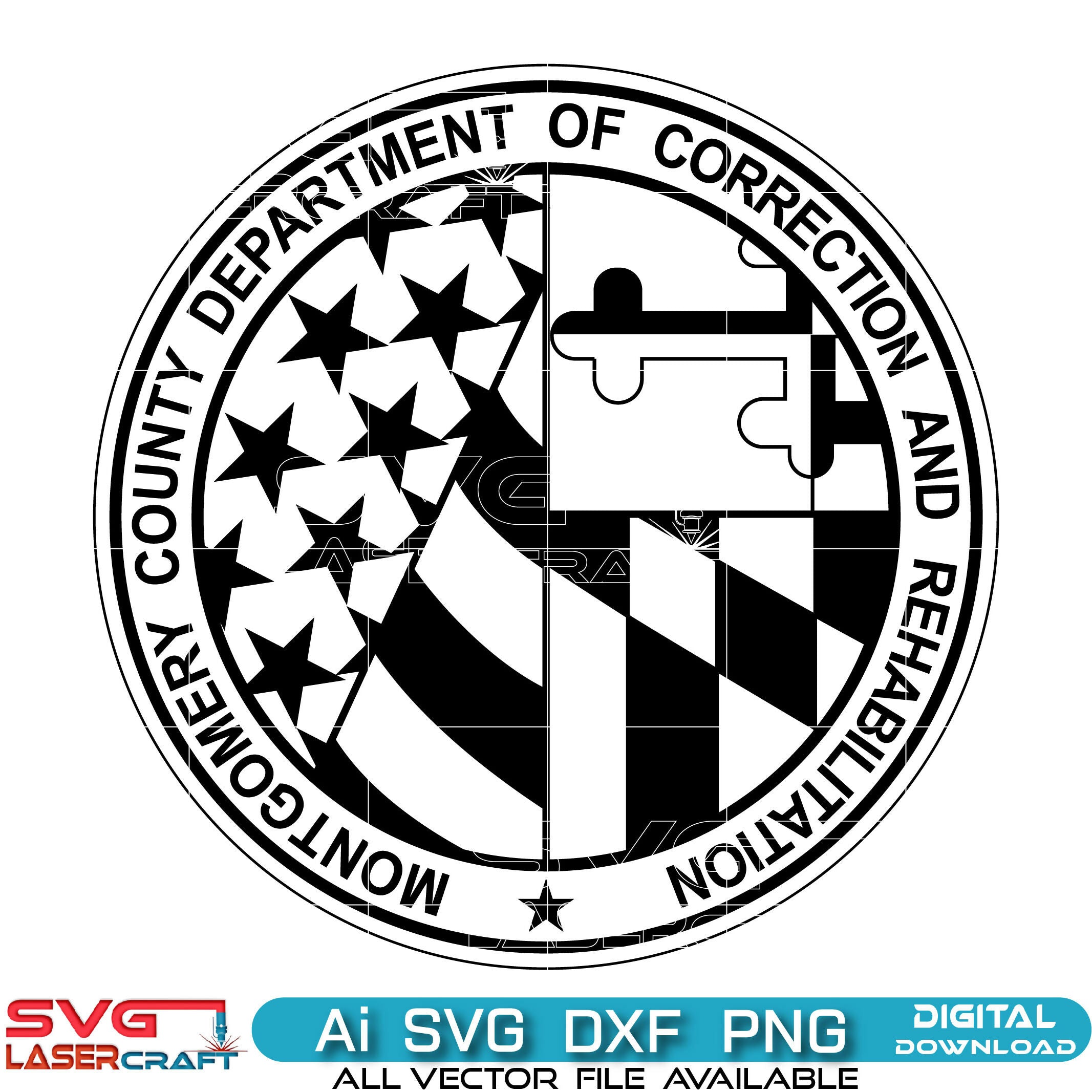 Montgomery County Rehabilitation Seal Vector Art