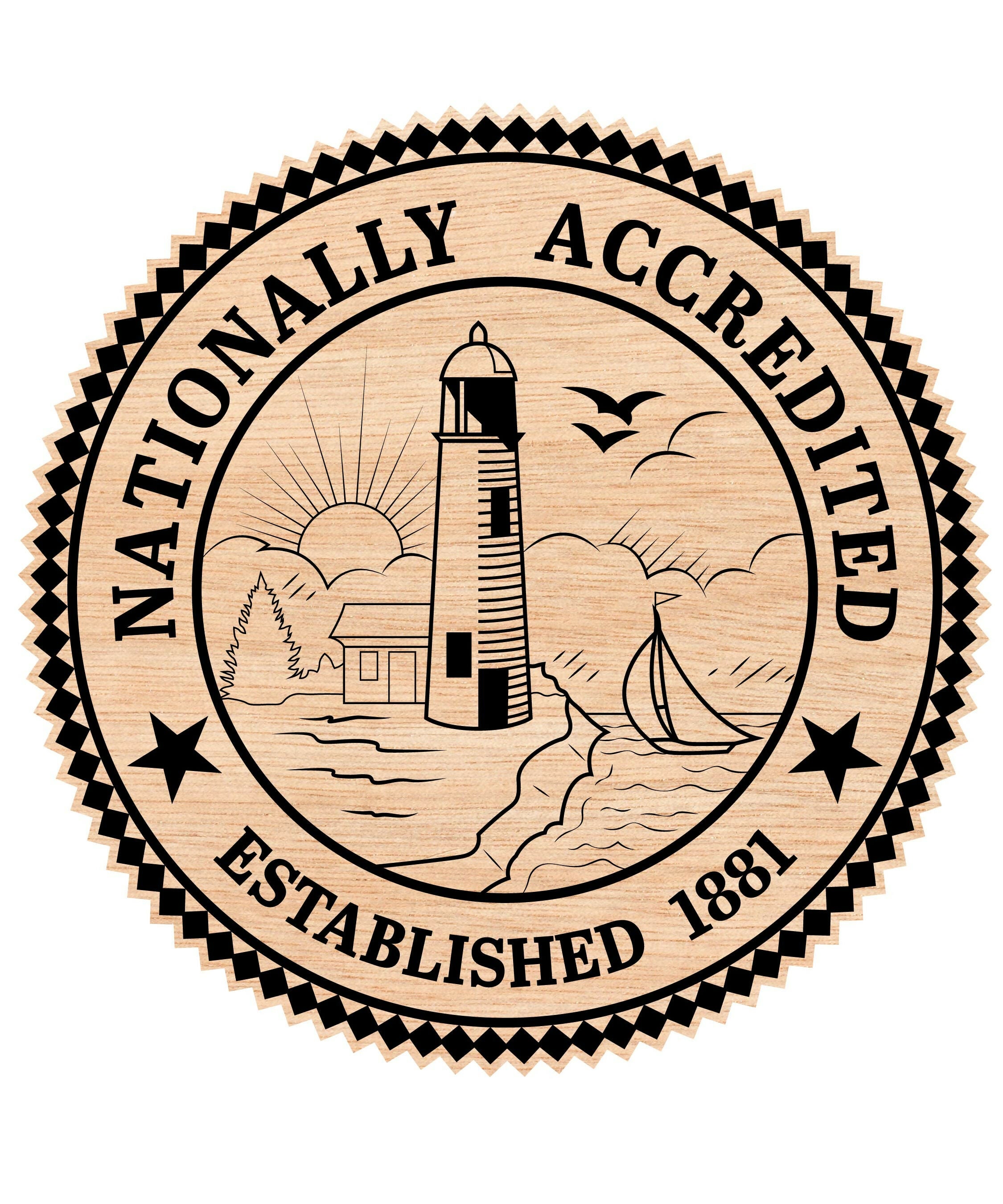 Nationally Accredited Established Seal Wooden-01