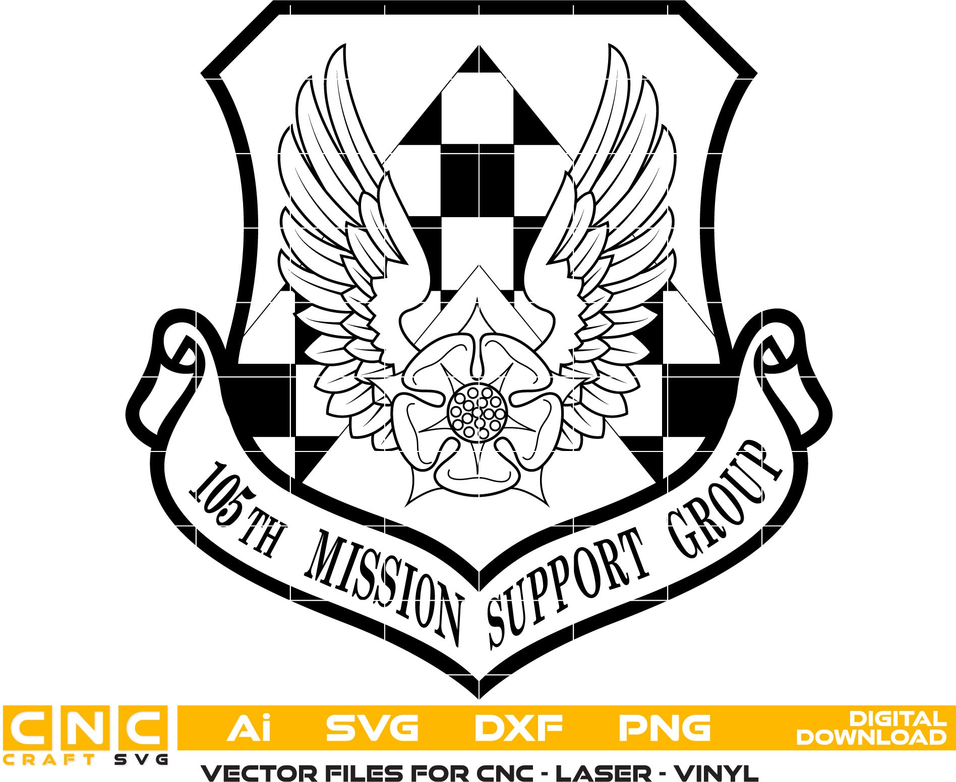 105 th Mission Support Group Logo  Vector Art, Ai,SVG, DXF, PNG, Digital Files