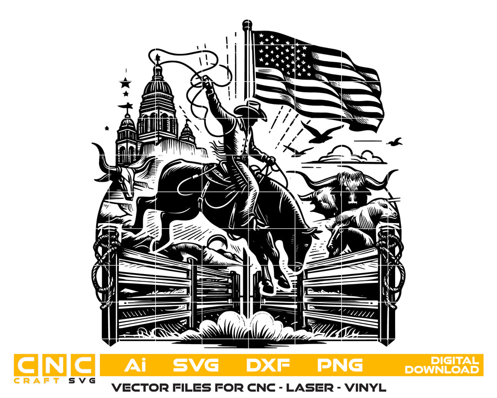Bull Rider Vector SVG