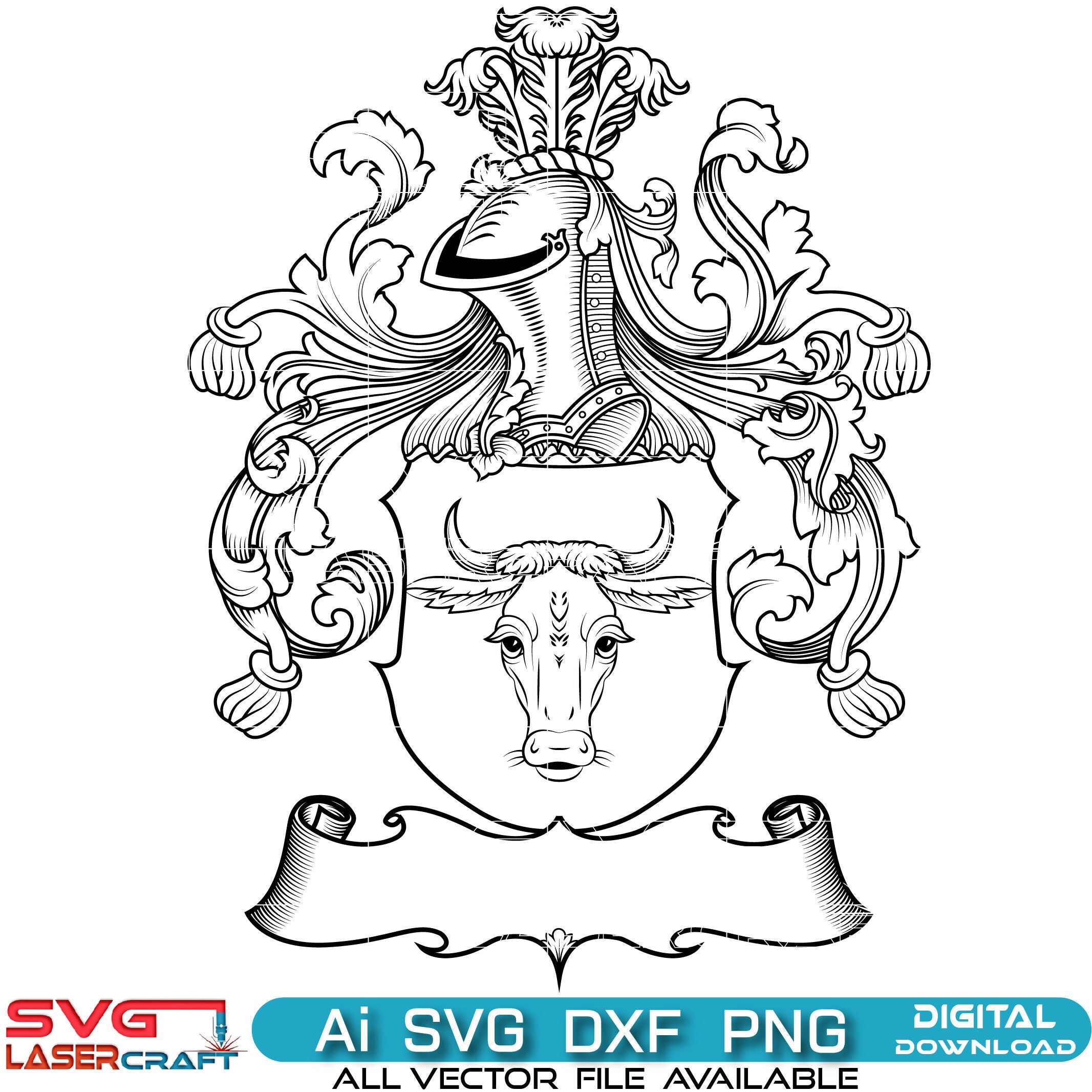 Coat of Arms Family Crest SVG | Vector Art for Digital Download