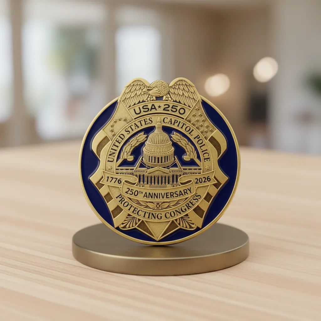 US Capitol Police 250th Anniversary Badge SVG

Federal Law Enforcement Vector Design

USA 250 Commemorative Shield Engraving File

Protecting Congress Sign CNC File

US Capitol Building Badge Vector for Lasers