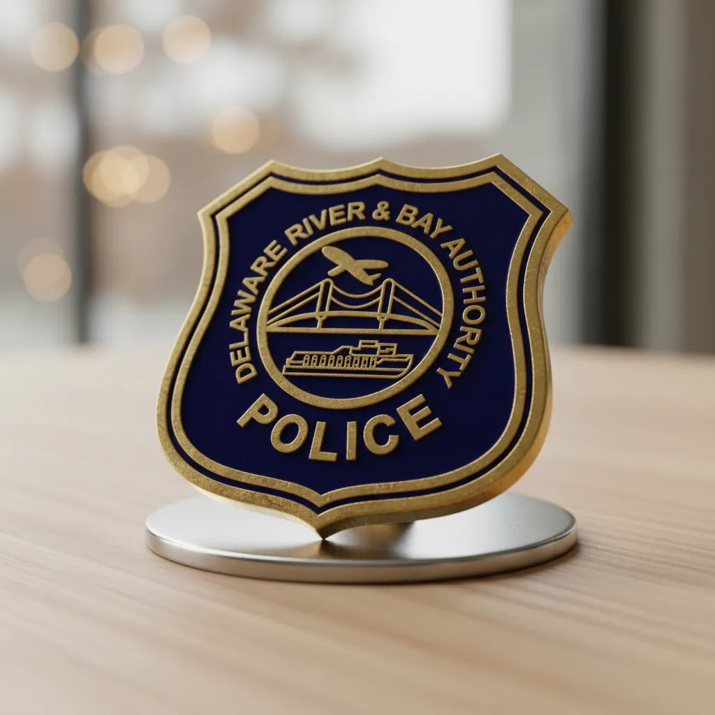 Delaware River and Bay Authority Police Badge SVG

Law Enforcement Shield Vector Design

Bridge and Ferry Police Badge Engraving File

DRBA Police Sign CNC File

Transportation Authority Seal Vector for Laser Cutting