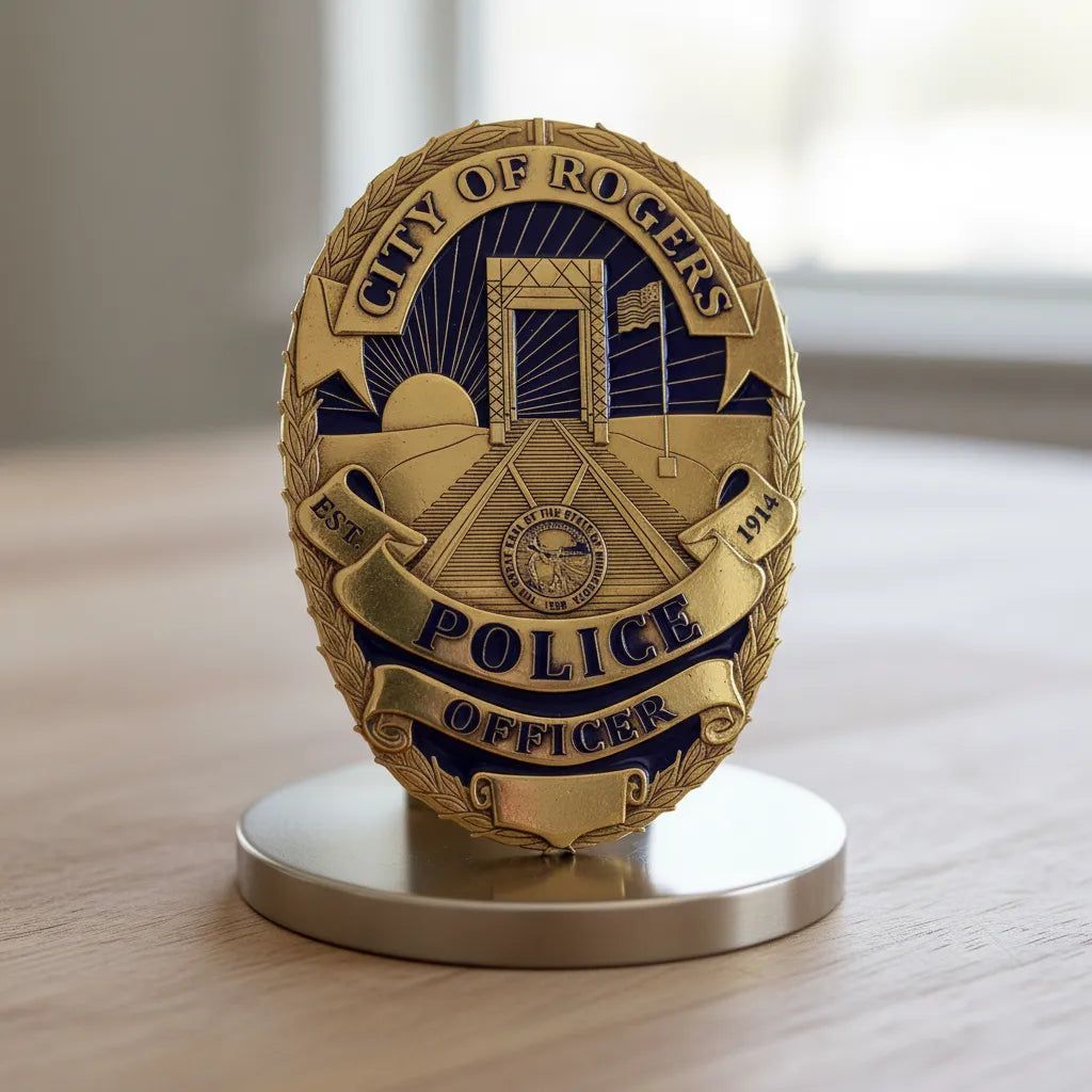 City of Rogers Police Badge SVG

Minnesota Law Enforcement Vector Design

Railway Bridge Police Badge Engraving File

Rogers MN Police Sign CNC File

Customizable Officer Badge Vector for Laser Cutting