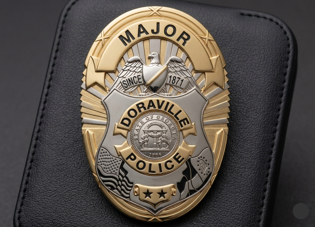 Doraville Georgia Police Major Badge SVG for CNC

Doraville GA Police Badge Vector for Laser Engraving

Doraville Georgia Police Major Emblem for Wood Carving

Professional Doraville GA Law Enforcement Badge Design

Doraville Police Major SVG Logo for CNC Router Projects