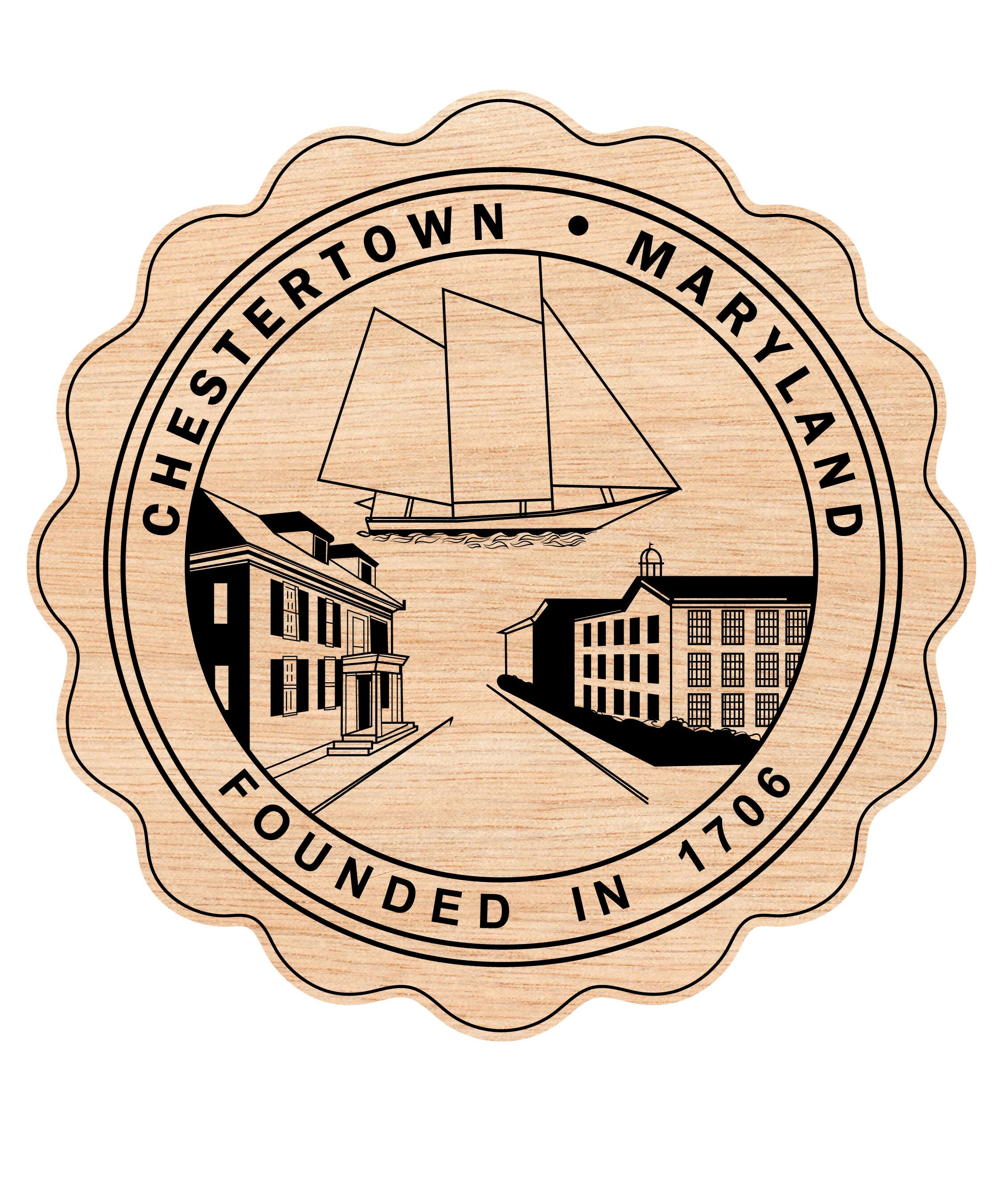 Chestertown Maryland Founded Seal Wooden