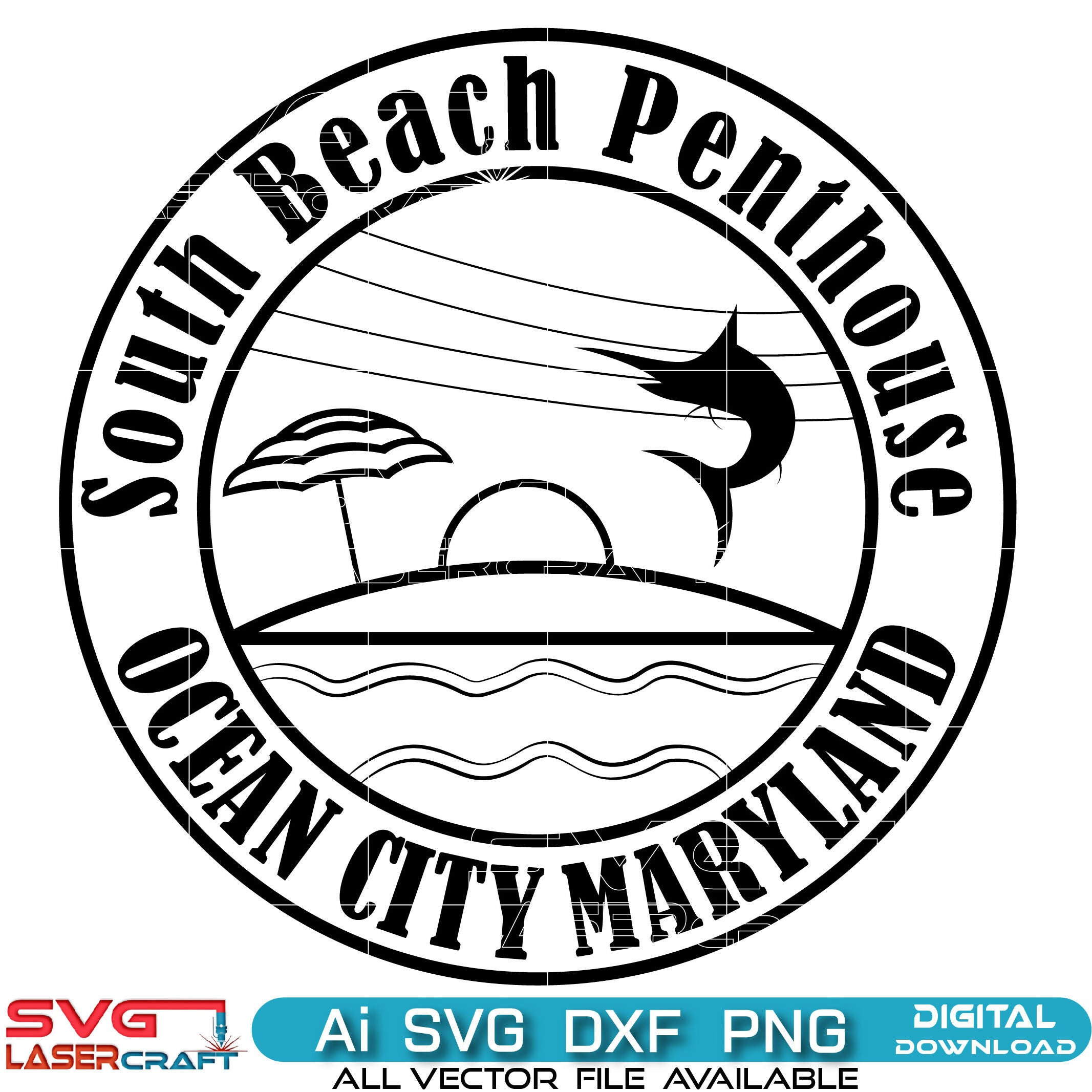 South Beach Penthouse Ocean City Maryland Svg Vector Art