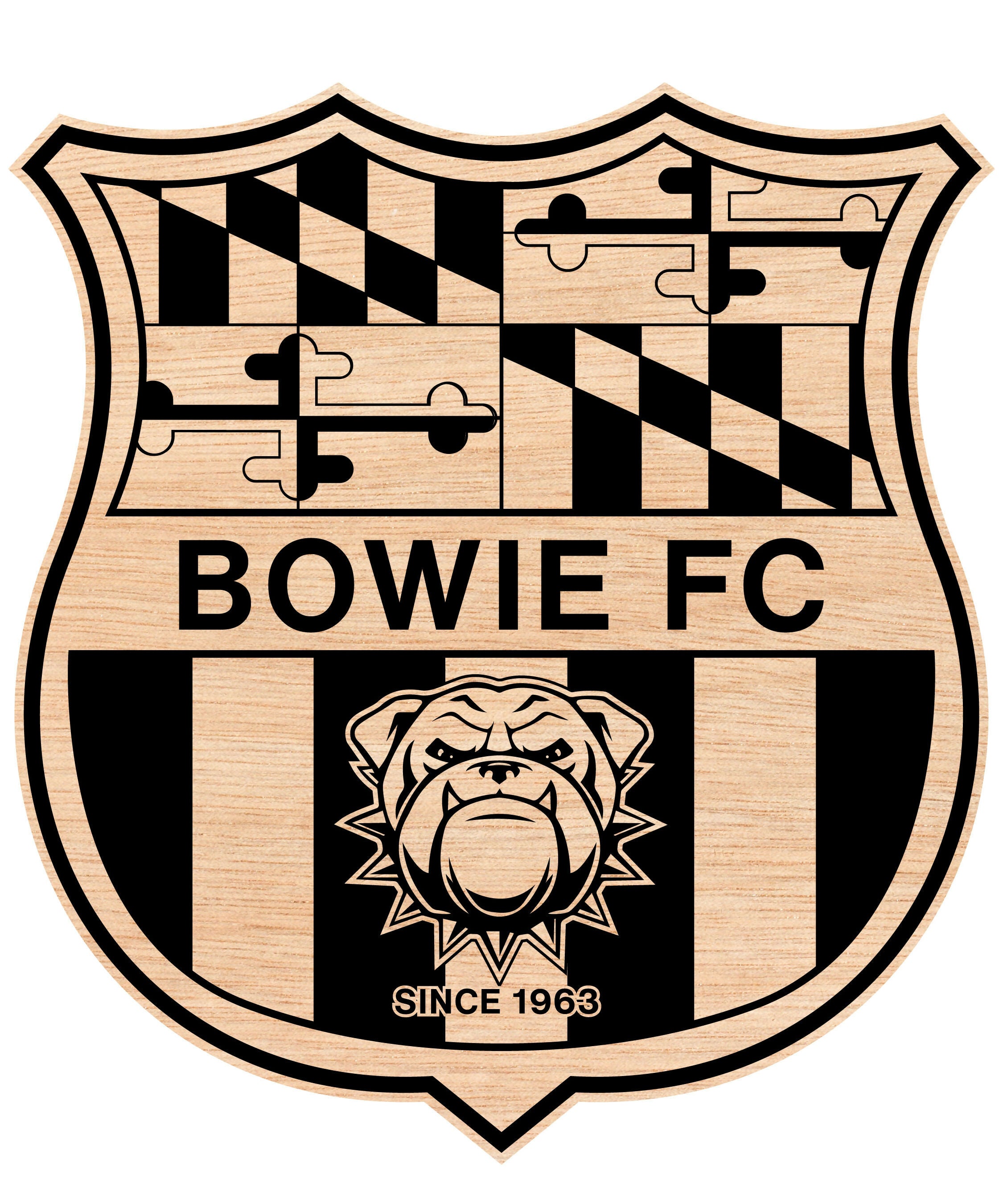 Bowie Fc Since Logo Wooden