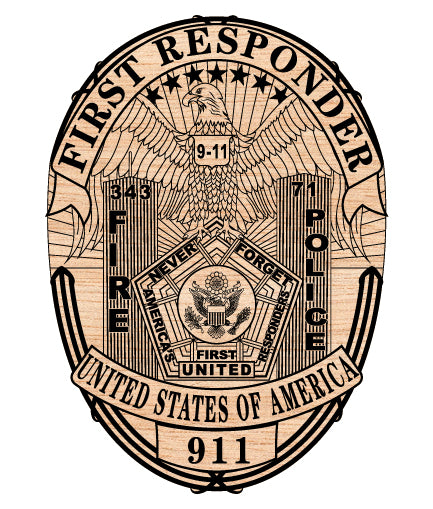 9/11 USA First Responder Badge SVG Never Forget Vector Emblem