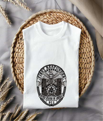 9/11 USA First Responder Badge SVG Never Forget Vector Emblem