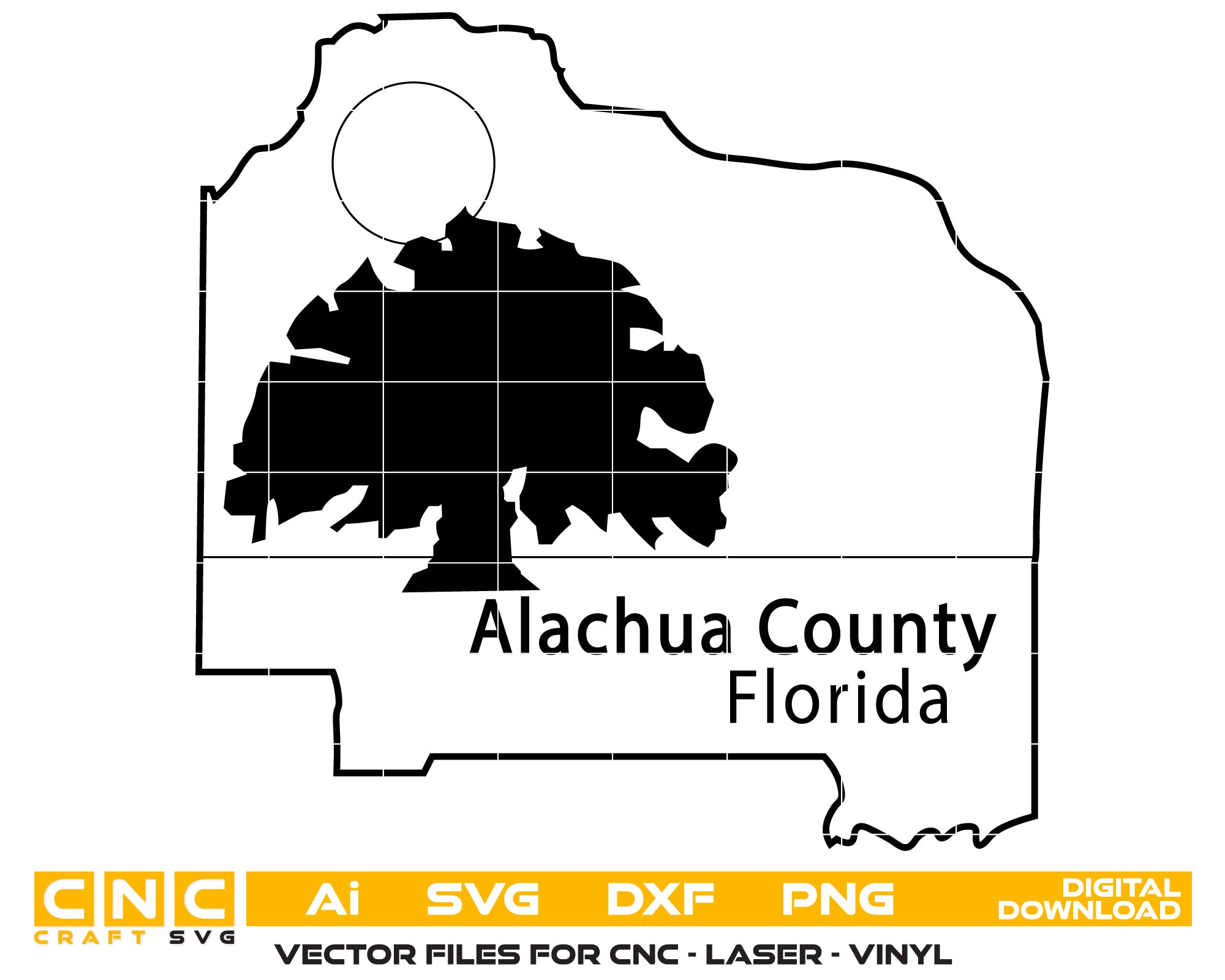 Seal of Alachua County Florida Vector art Svg, Dxf, Jpg, Png, and Ai files For laser engraving, woodworking, acrylic painting, and all printing machines.