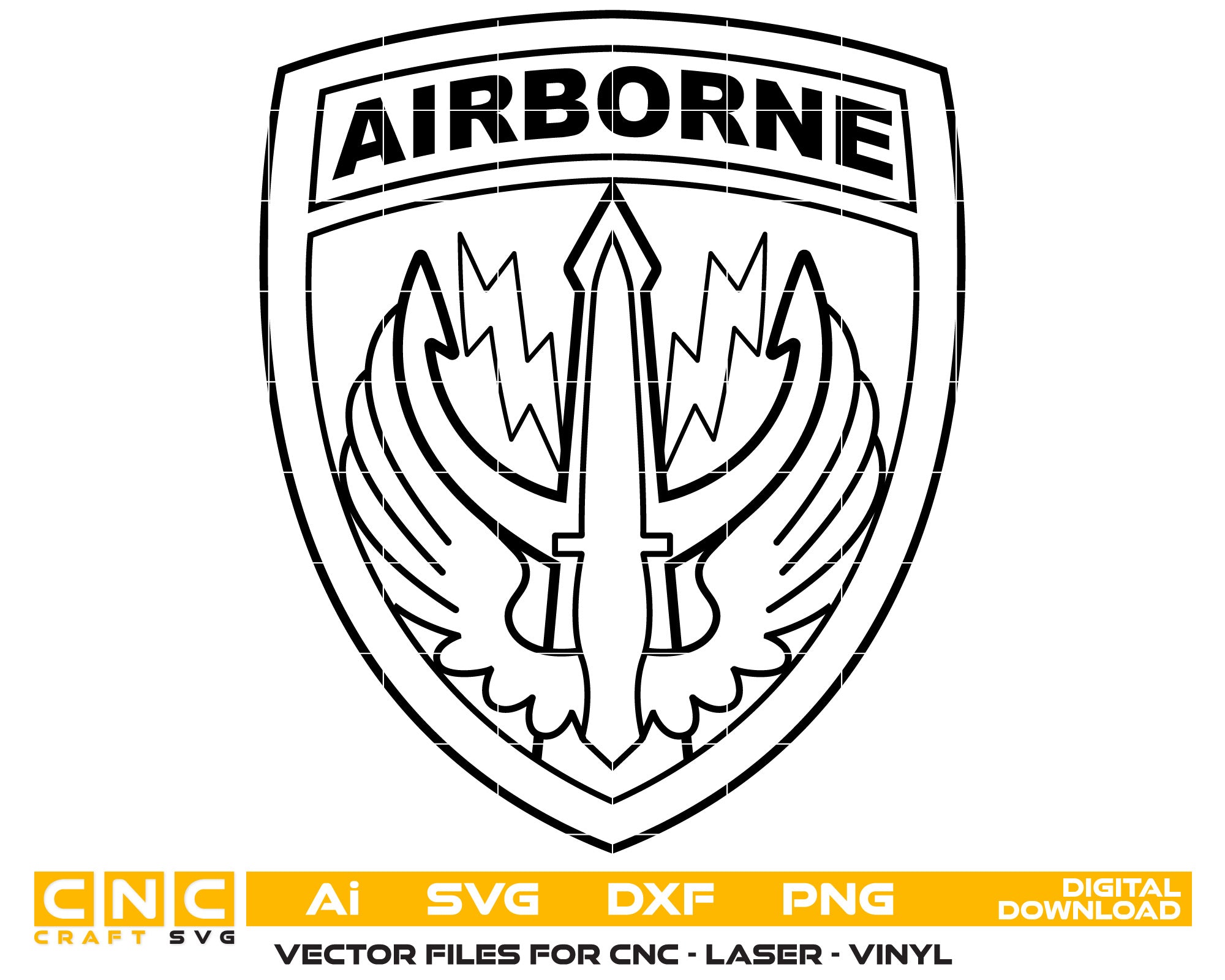Airborne Vector Art, Ai,SVG, DXF, PNG, Digital Files