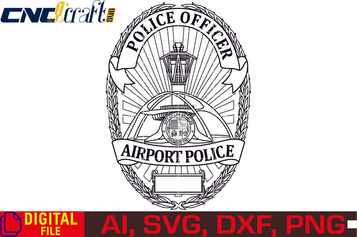 Airport Police Badge City of Los Angeles vector file
