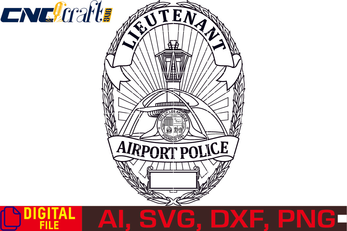Airport Police Lieutenant City of Los Angeles vector file