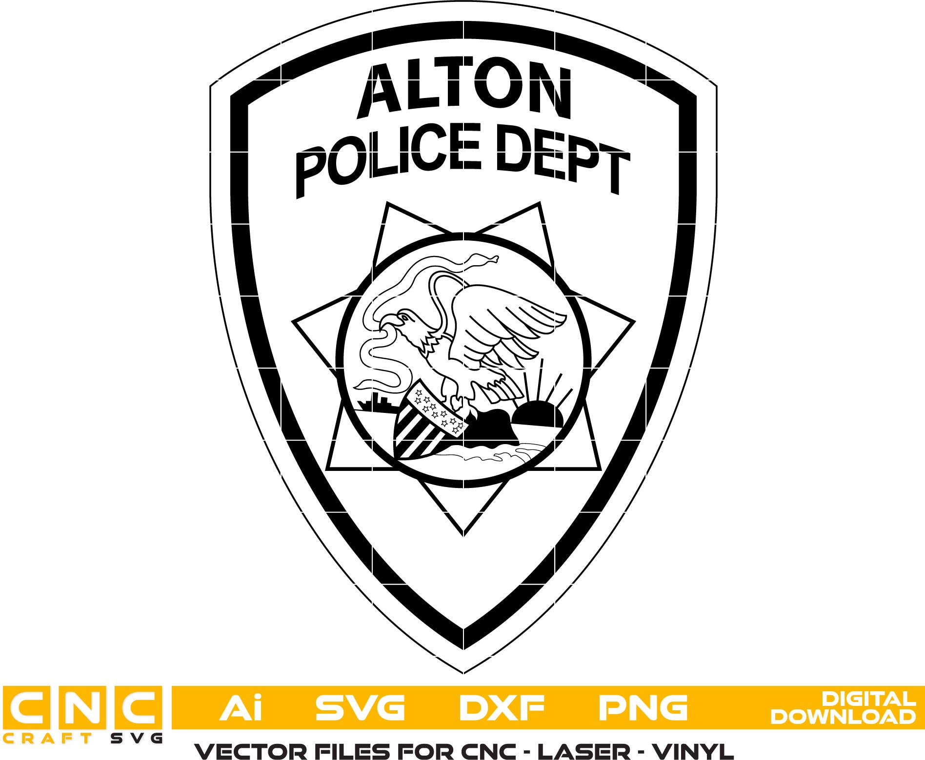 Alton Police Badge, Police Badge, Alton Police vector art, Digital File