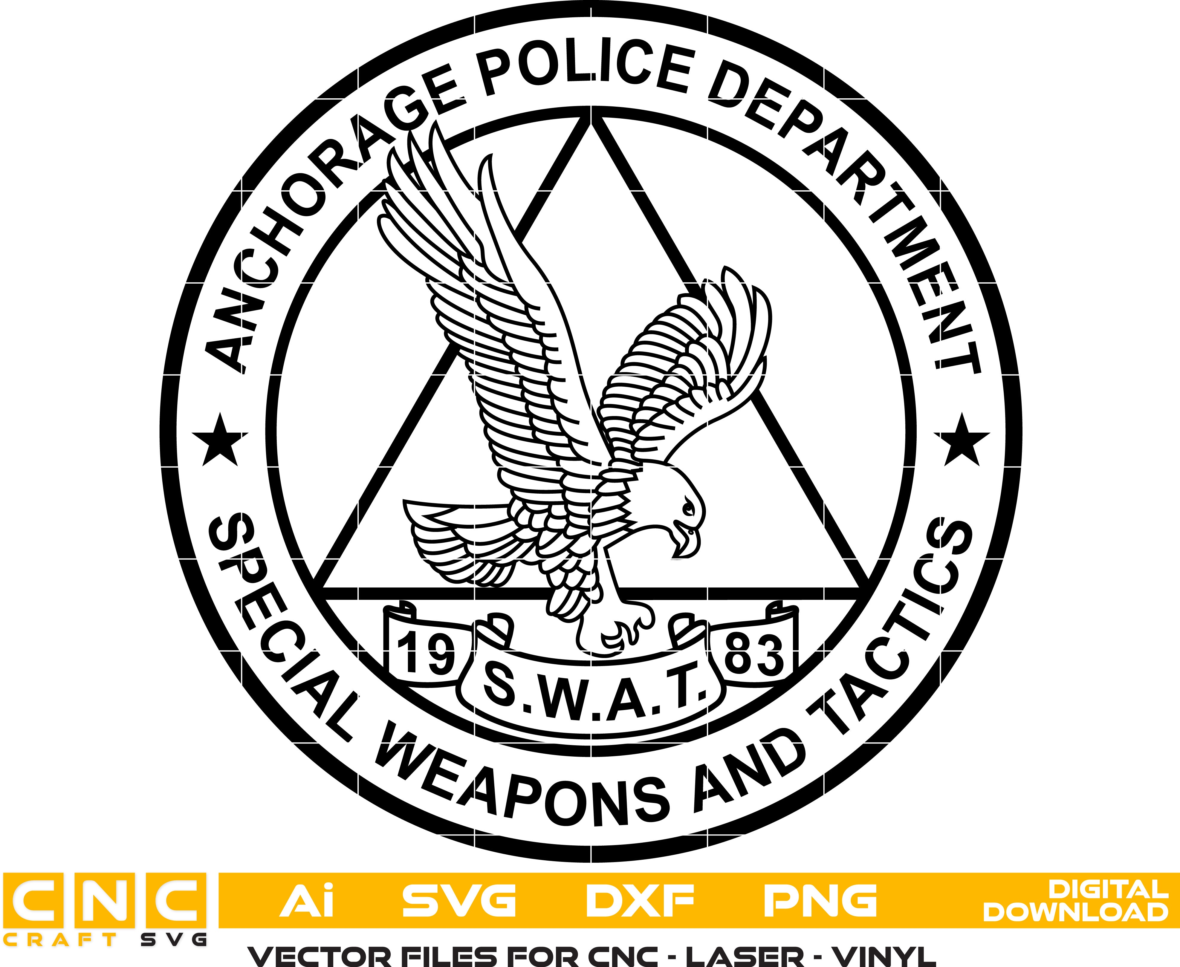 Anchorage Police Special Weapons and Tactics Badge, Police logo,vector out line