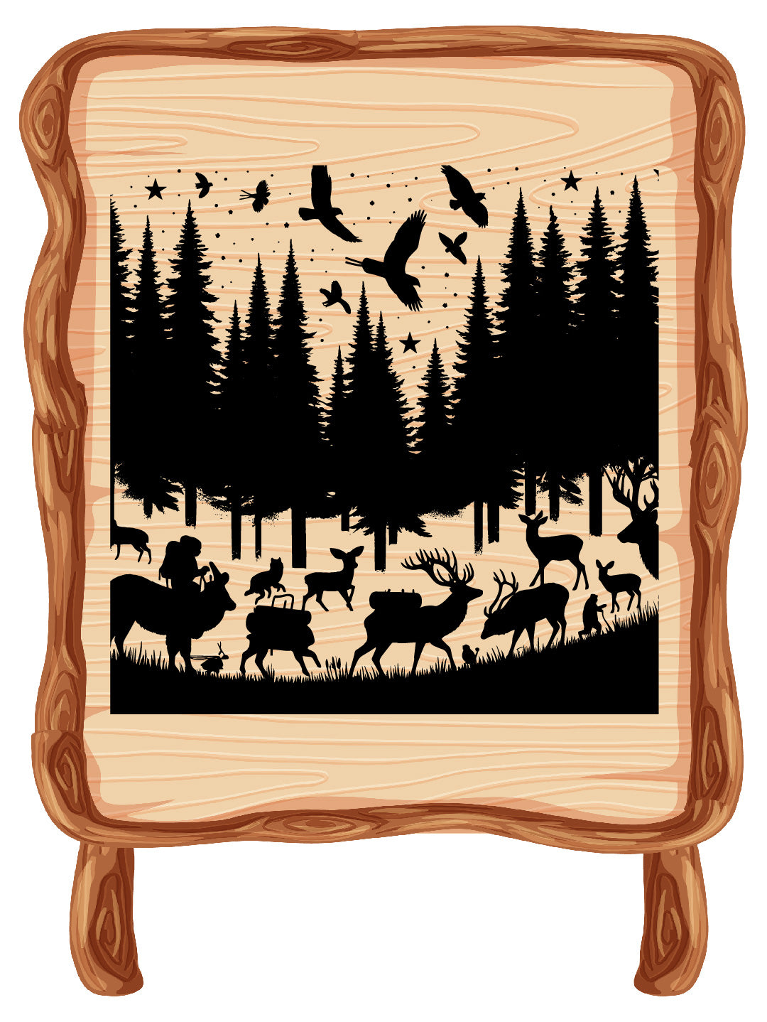 Animal Deer Tree Forest SVG
