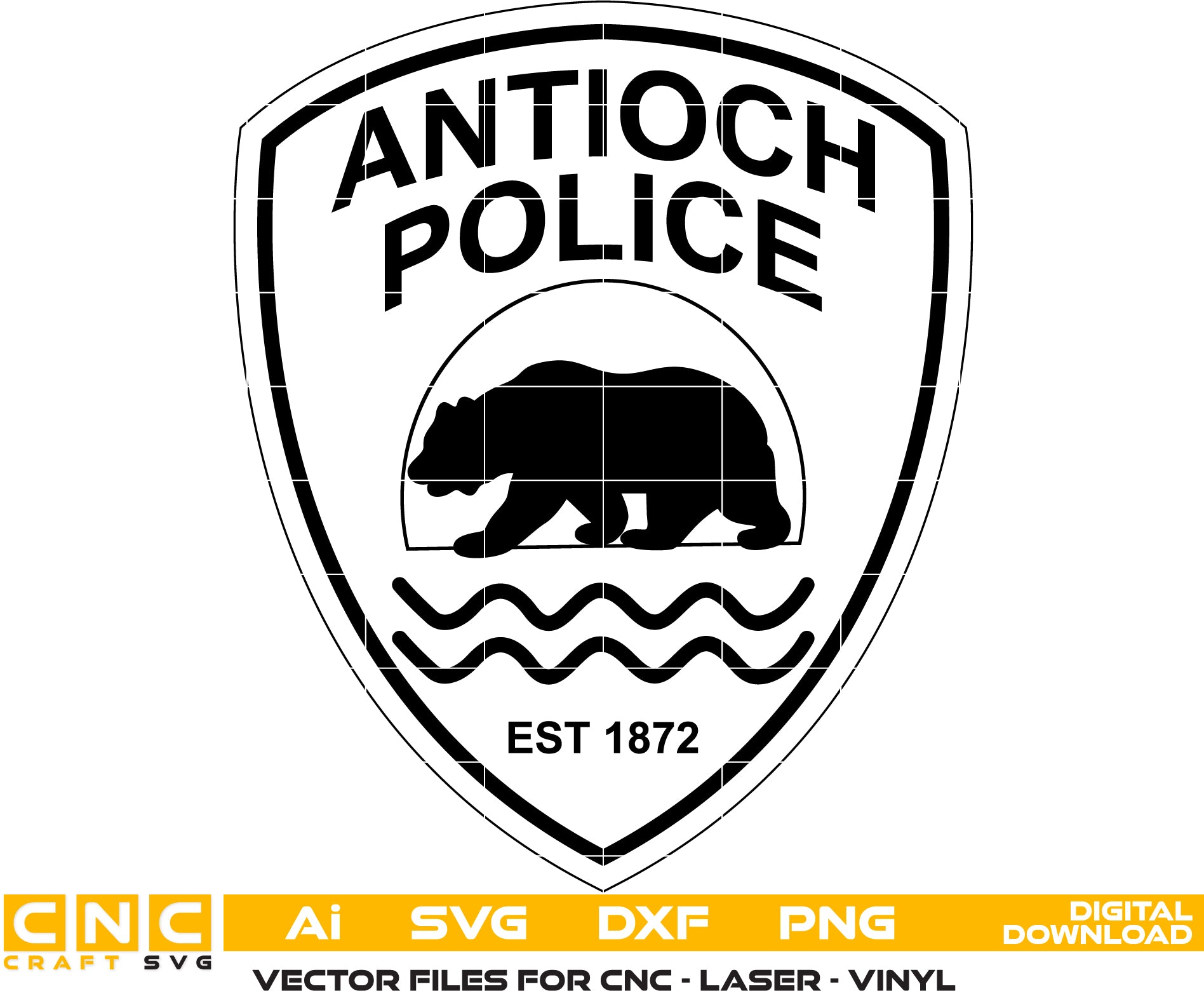 Antioch Police Badge Vector art Digital file