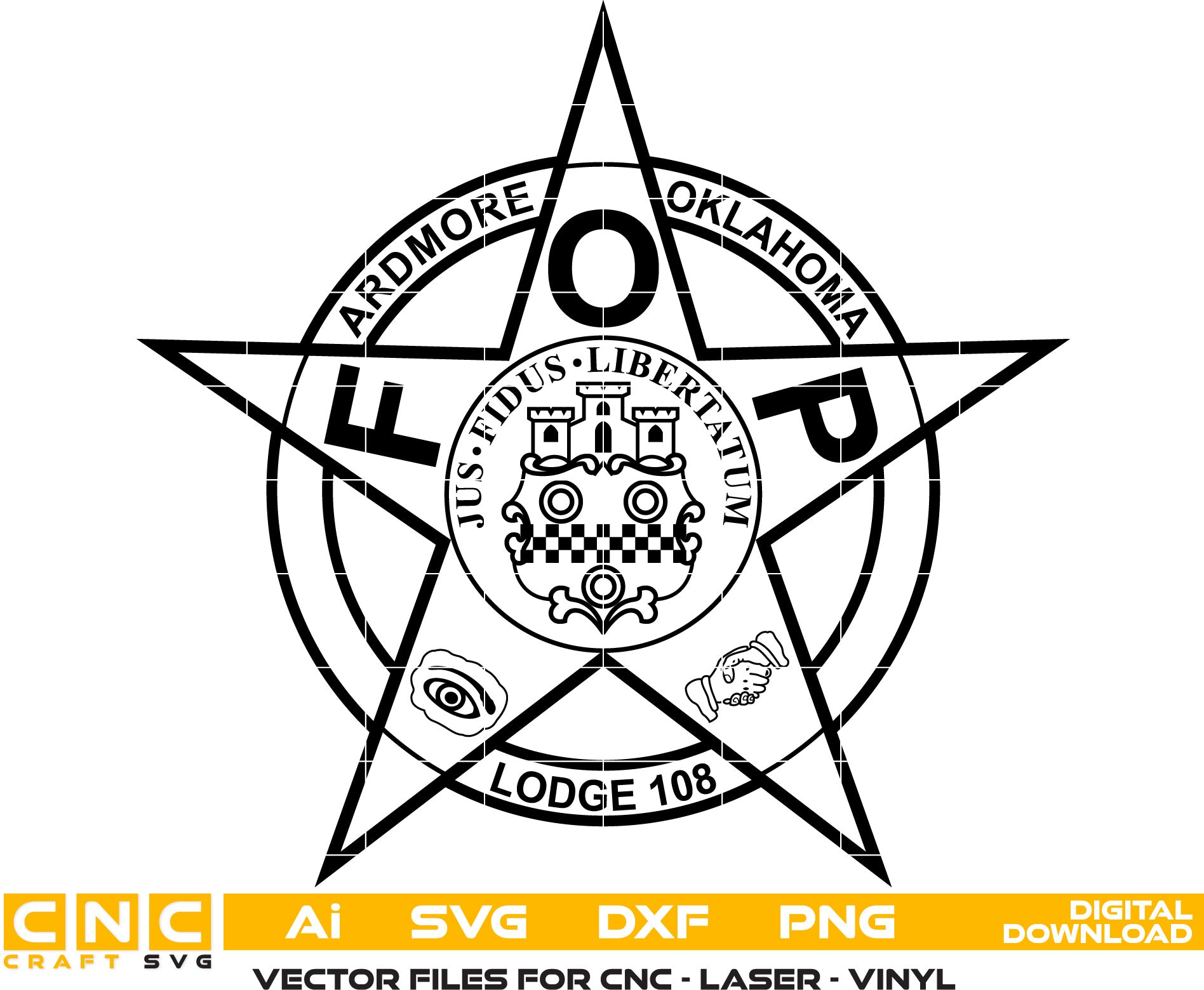 Ardmore Oklahoma Lodge Logo Vector Art