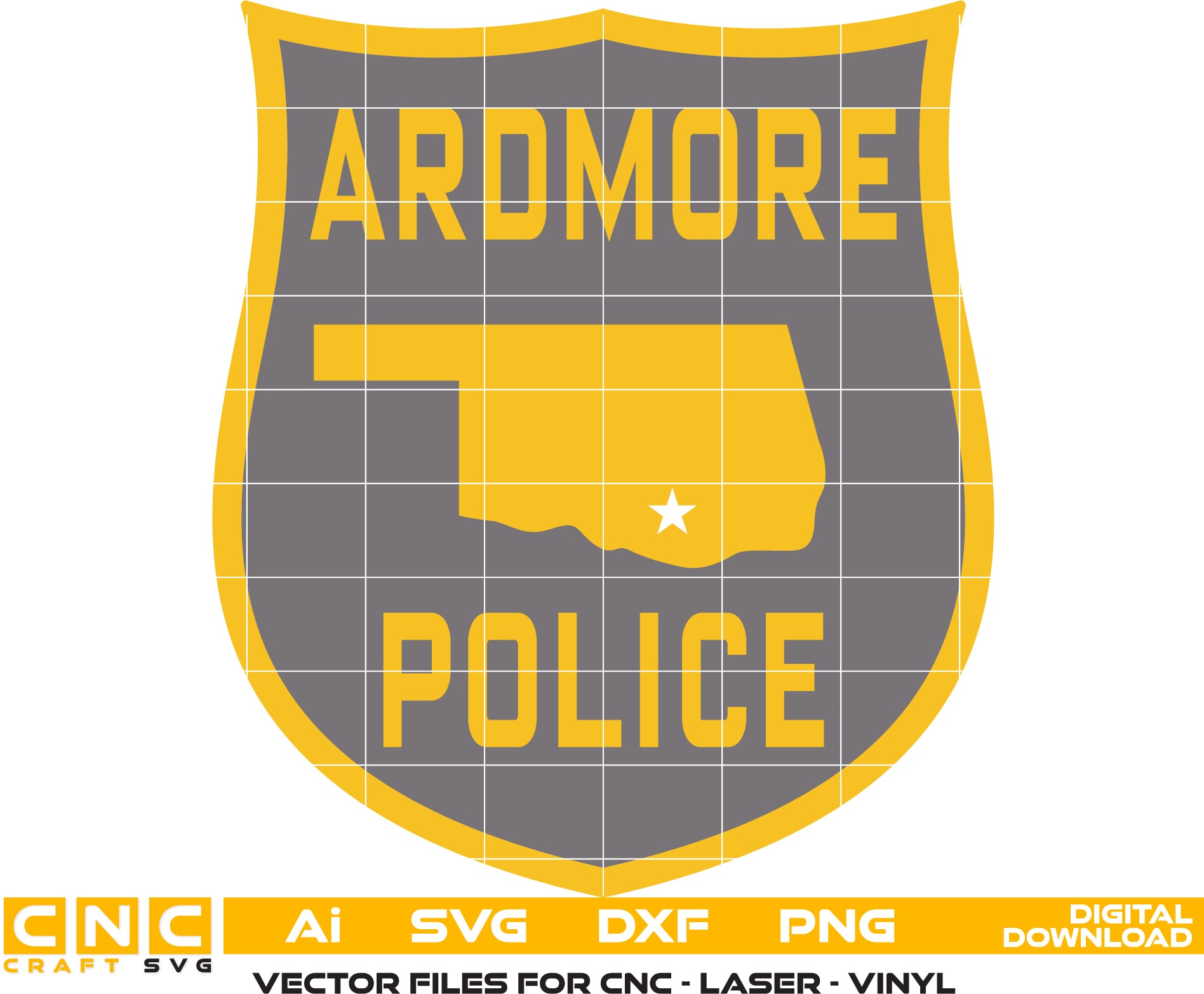 Ardmore Police Patch Colour file for printing/woodworking/engraving