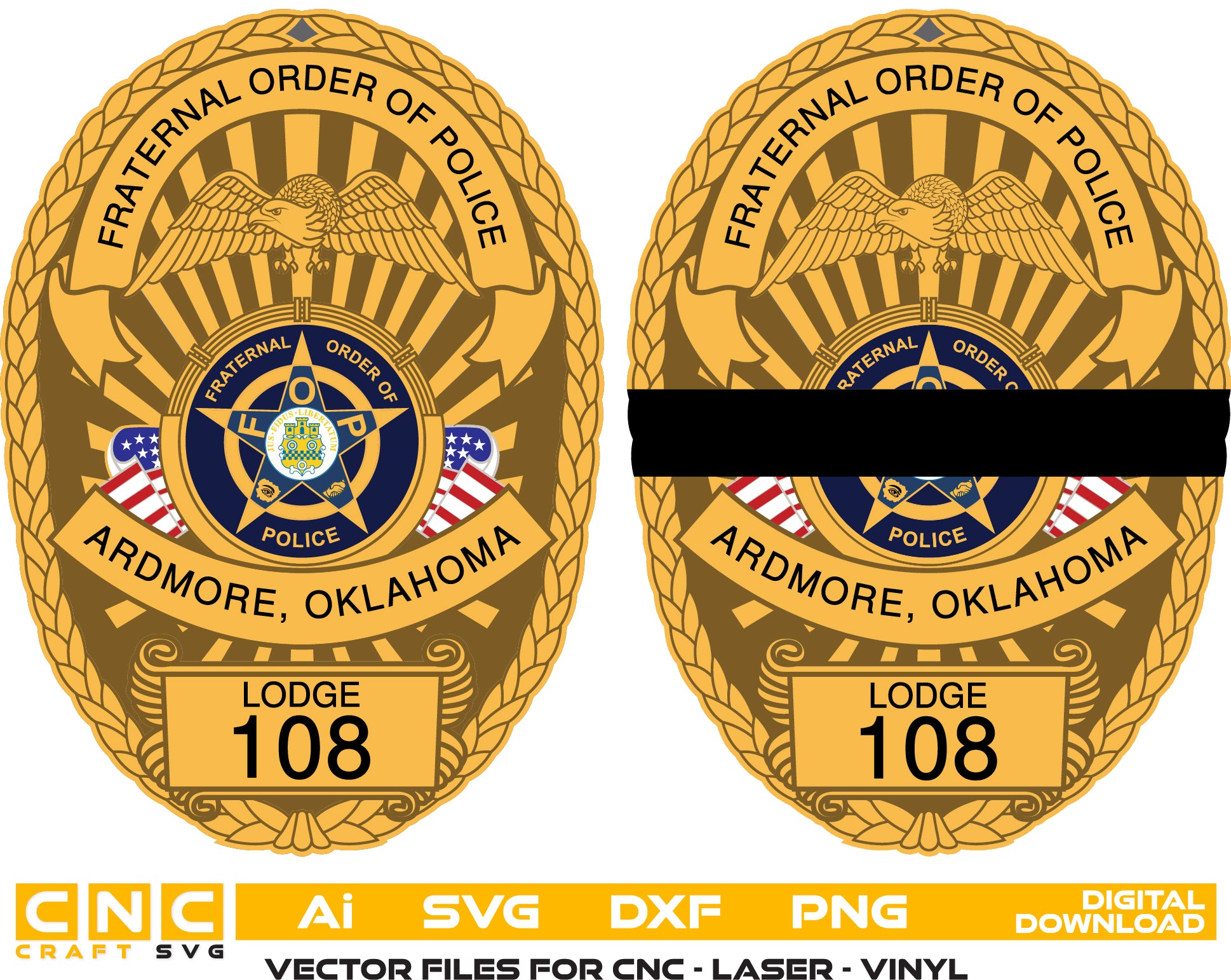 Ardmore, Oklahoma Fraternal Order Of Police Badge Colour File