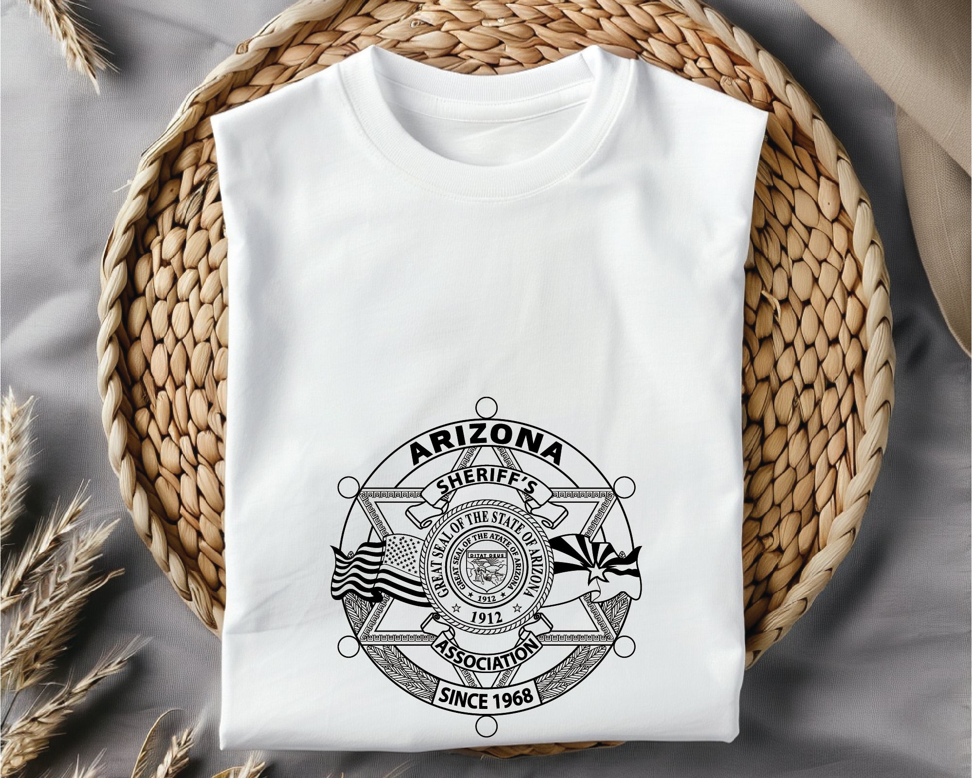 Arizona Sheriff Association Badge SVG, Sheriff Badge Vector, Arizona Law Enforcement Emblem, Police Badge for Engraving, CNC, and Printing