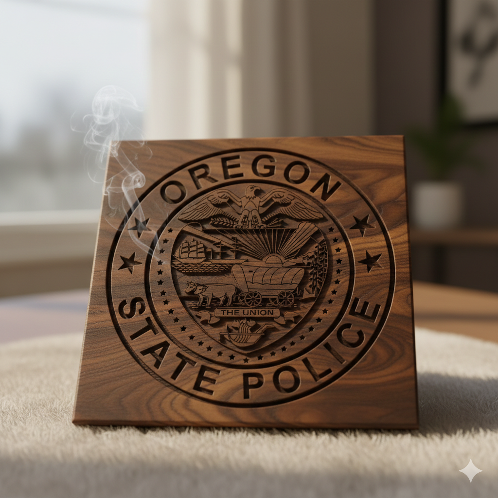 Oregon State Police Patch SVG

OSP Badge Vector Design

Oregon State Seal Police Emblem

Law Enforcement Patch for Engraving

Oregon Trooper Logo CNC File