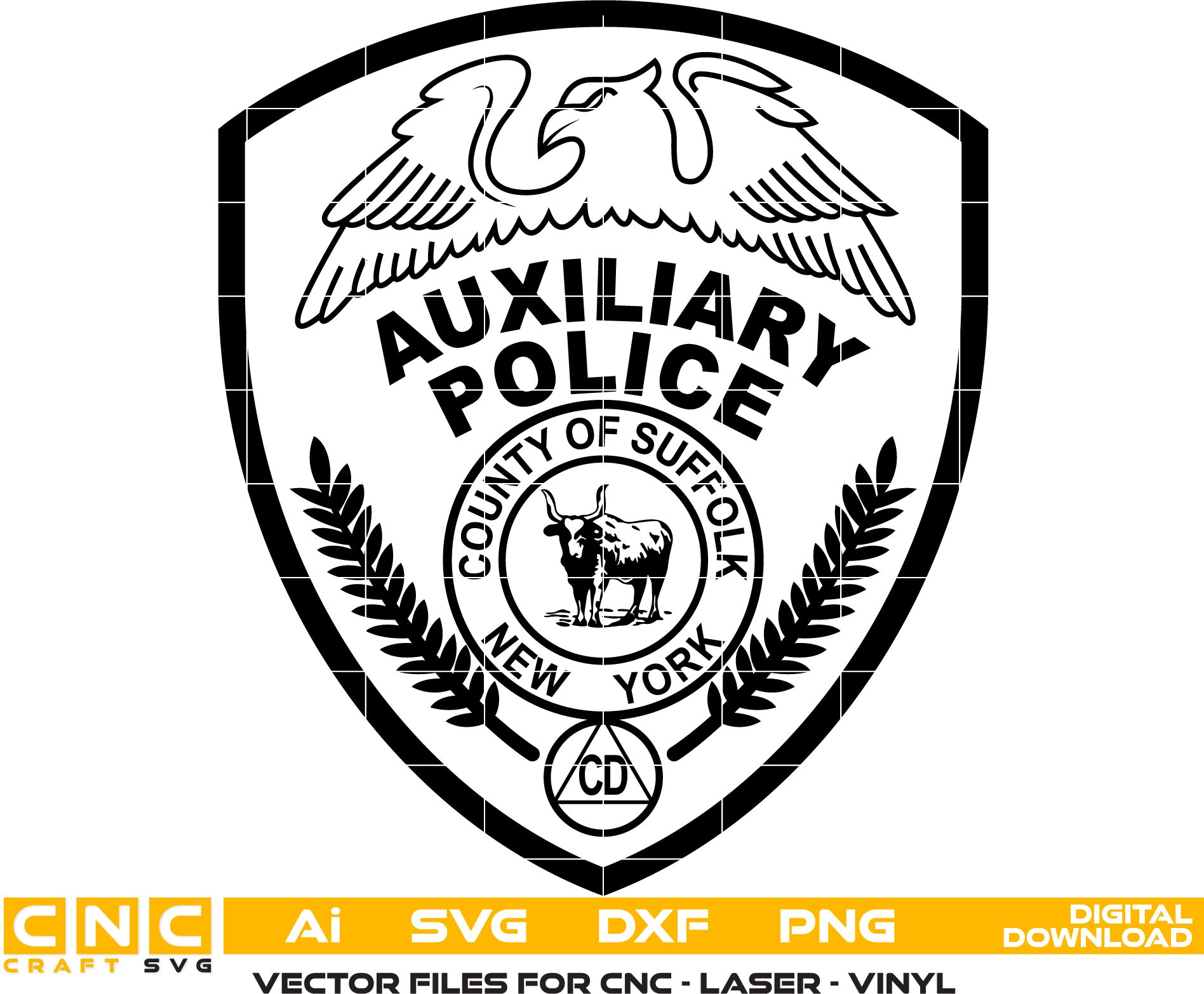 Auxiliary Police Badge, Suffolk Police Badge, New York Police Badge