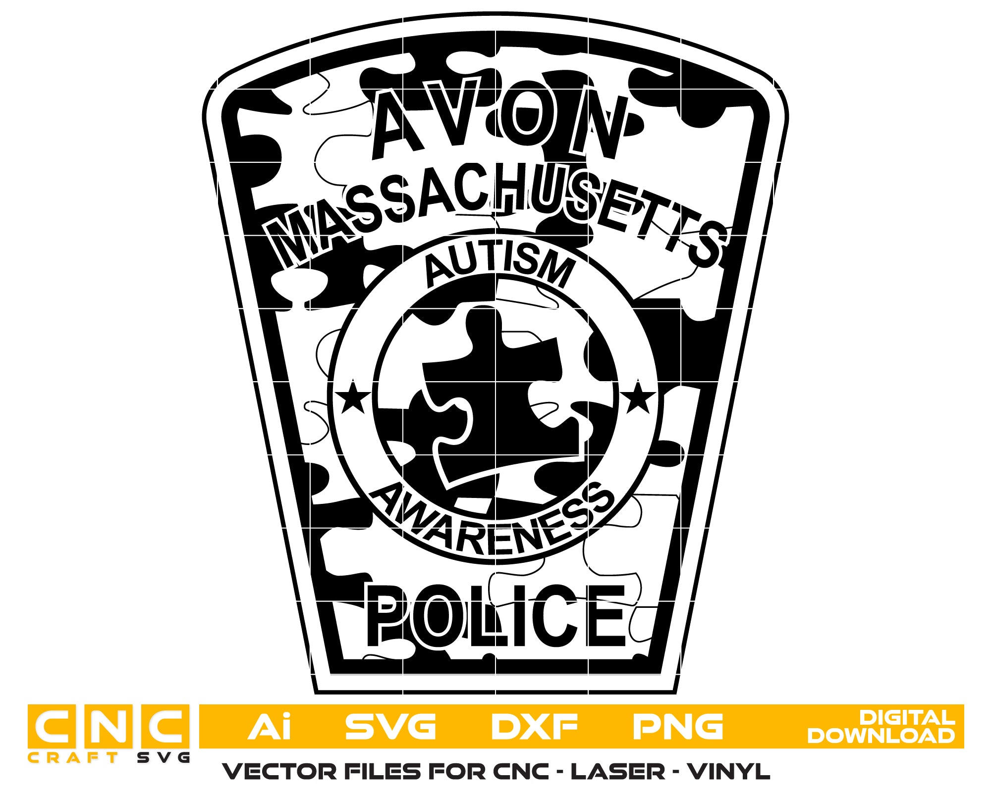Avon Massachusetts Autism Awareness Police Department Patch