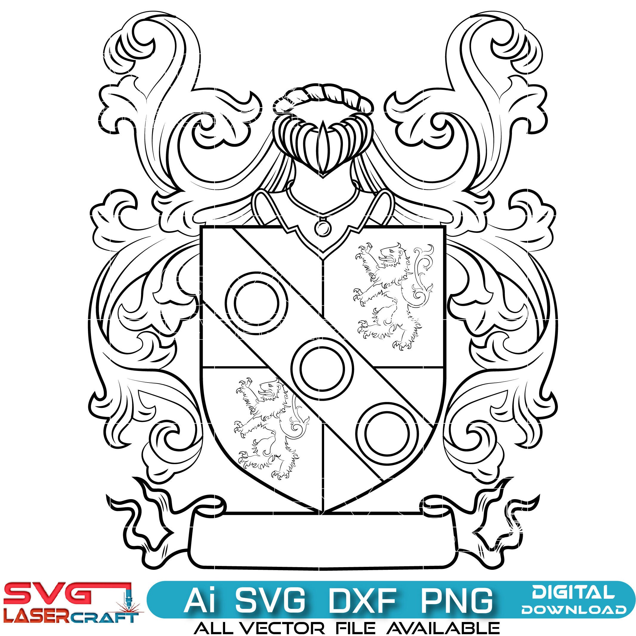 Family Crest & Coat of Arms  Vector Art-01