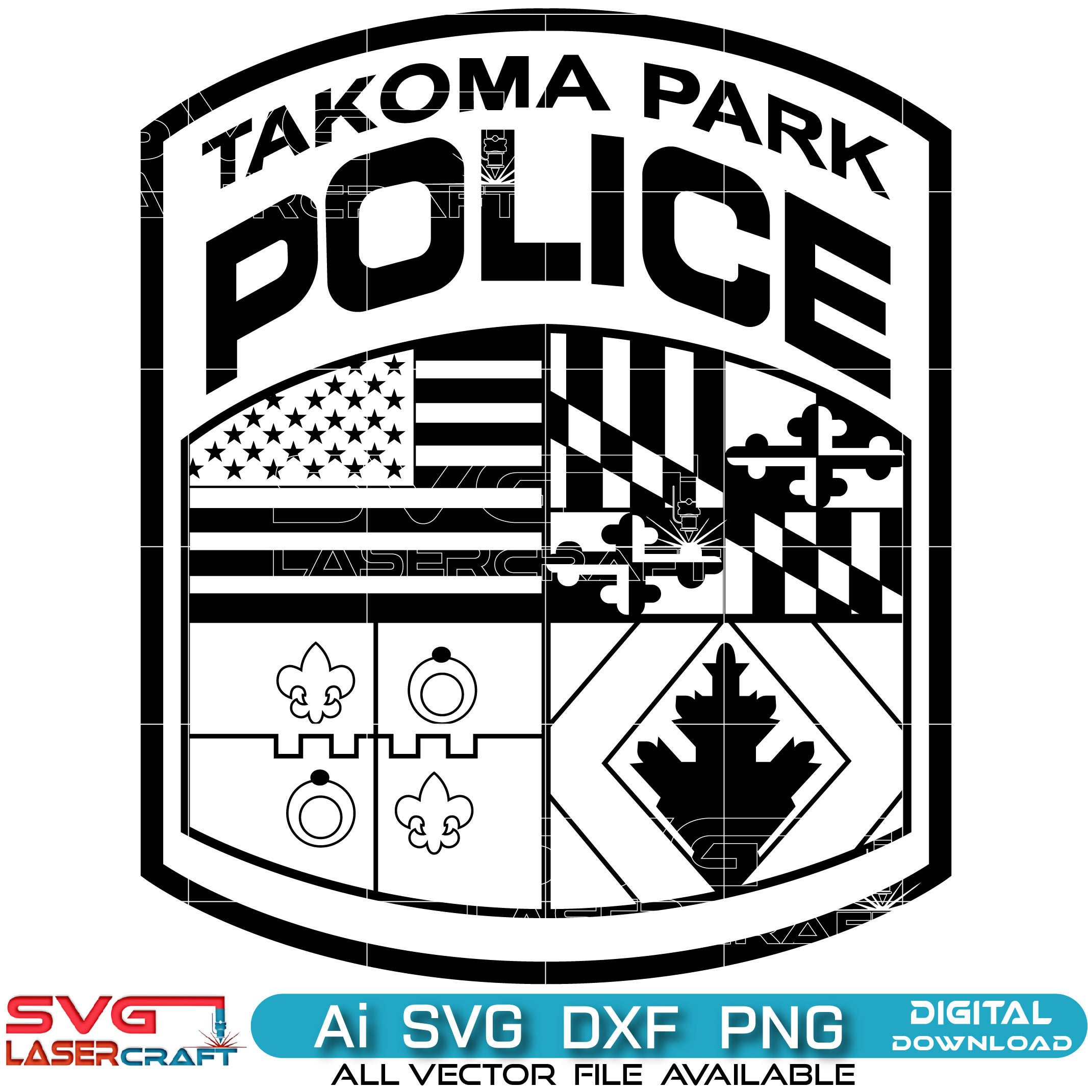Takoma Park Police Patch SVG Vector Art | Digital Download