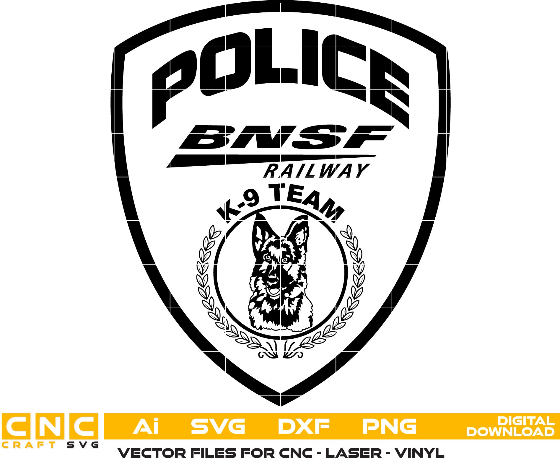 BNSF Railway Police K9 Team Badge