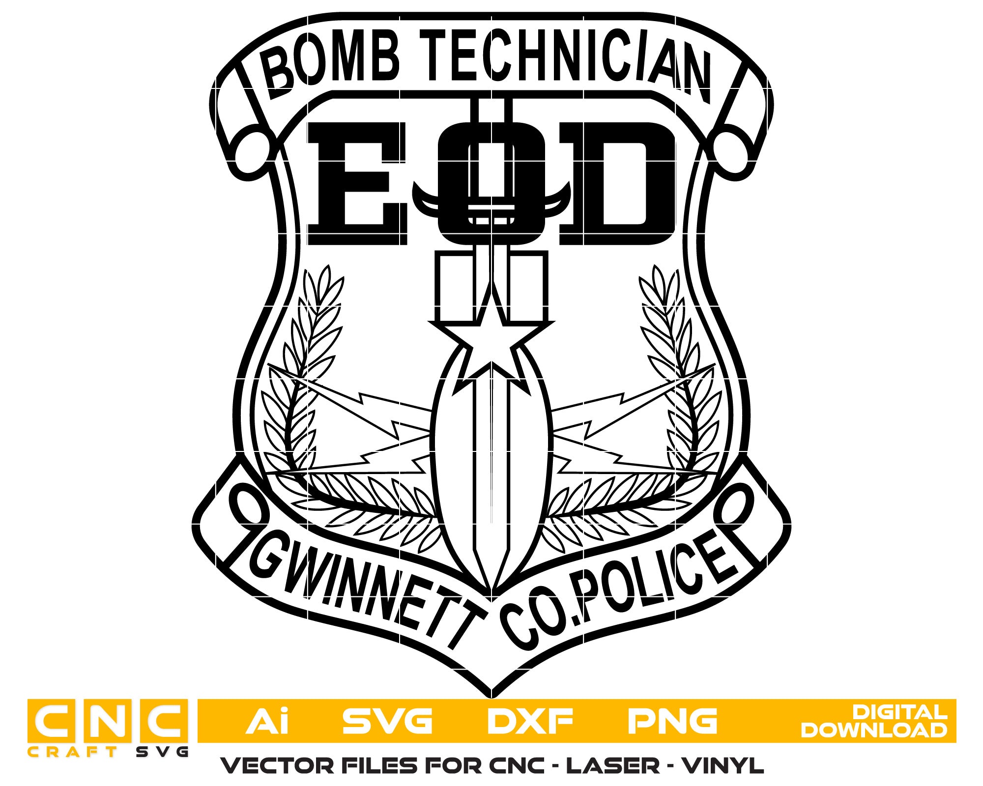 BOMB TECHNICIAN Vector Art, Ai,SVG, DXF, PNG, Digital Files