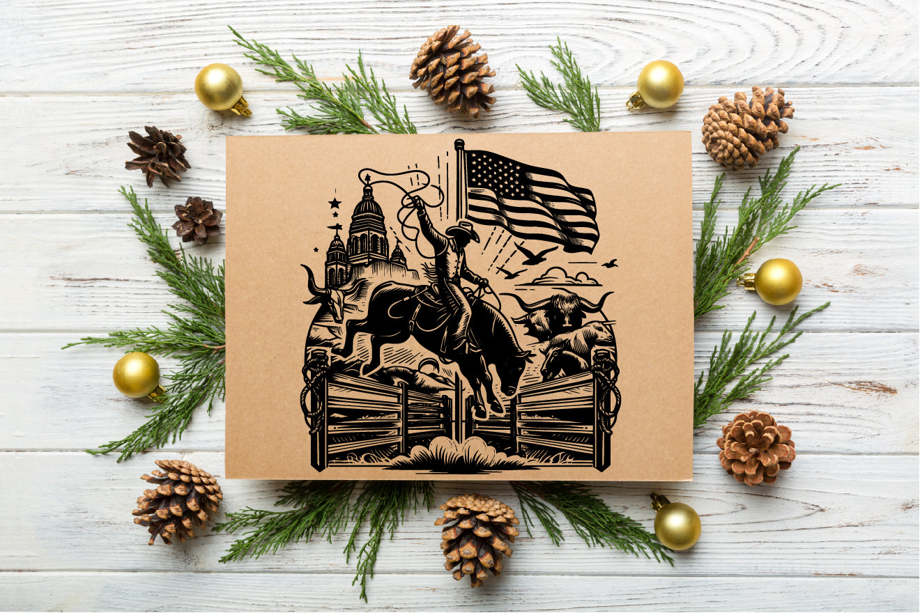 Bull Rider Vector SVG