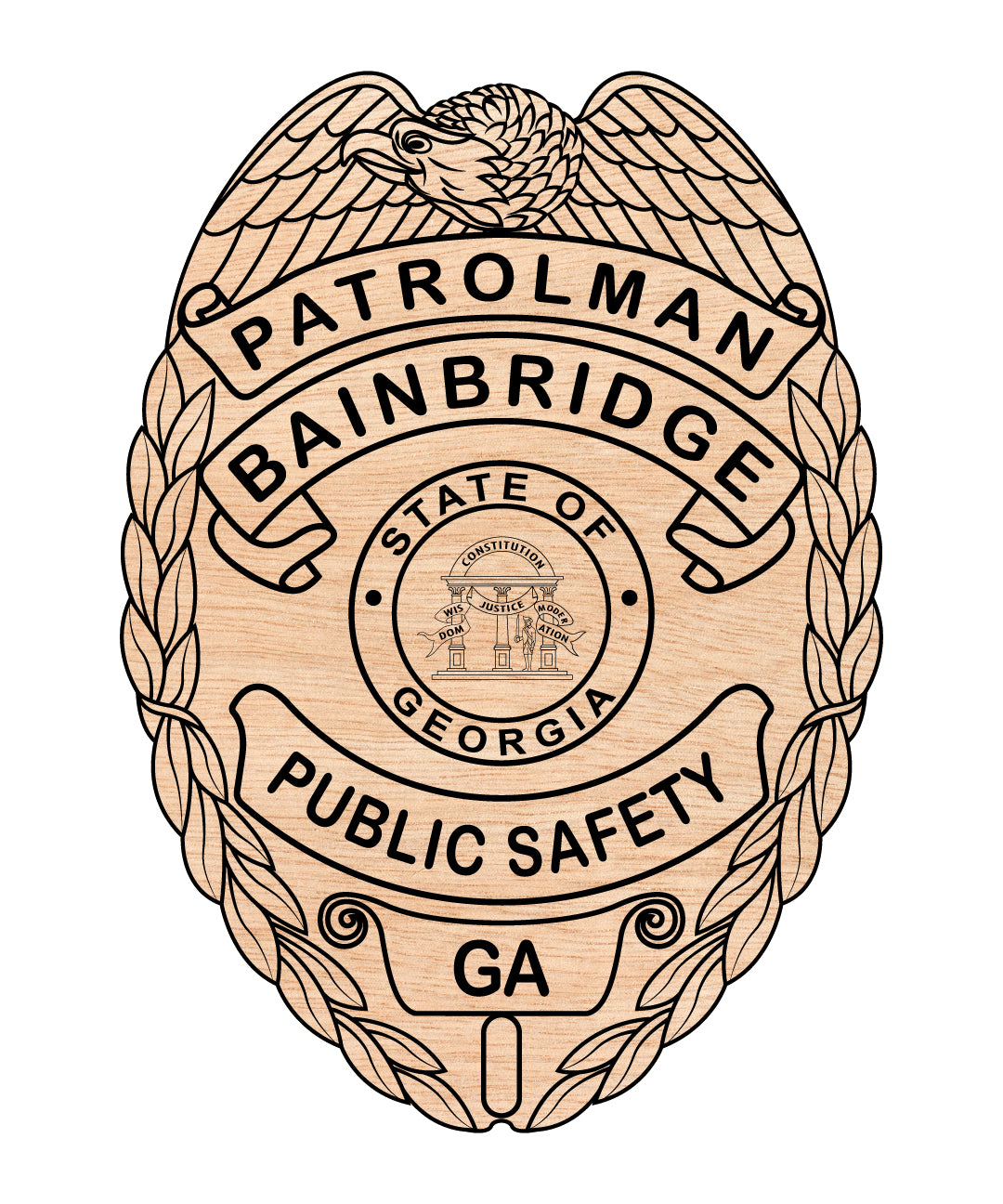 Bainbridge Public Safety Patrolman Badge SVG, Georgia Public Safety Badge Vector, Bainbridge Patrolman Badge, Law Enforcement Badge SVG, Georgia Police Badge Vector