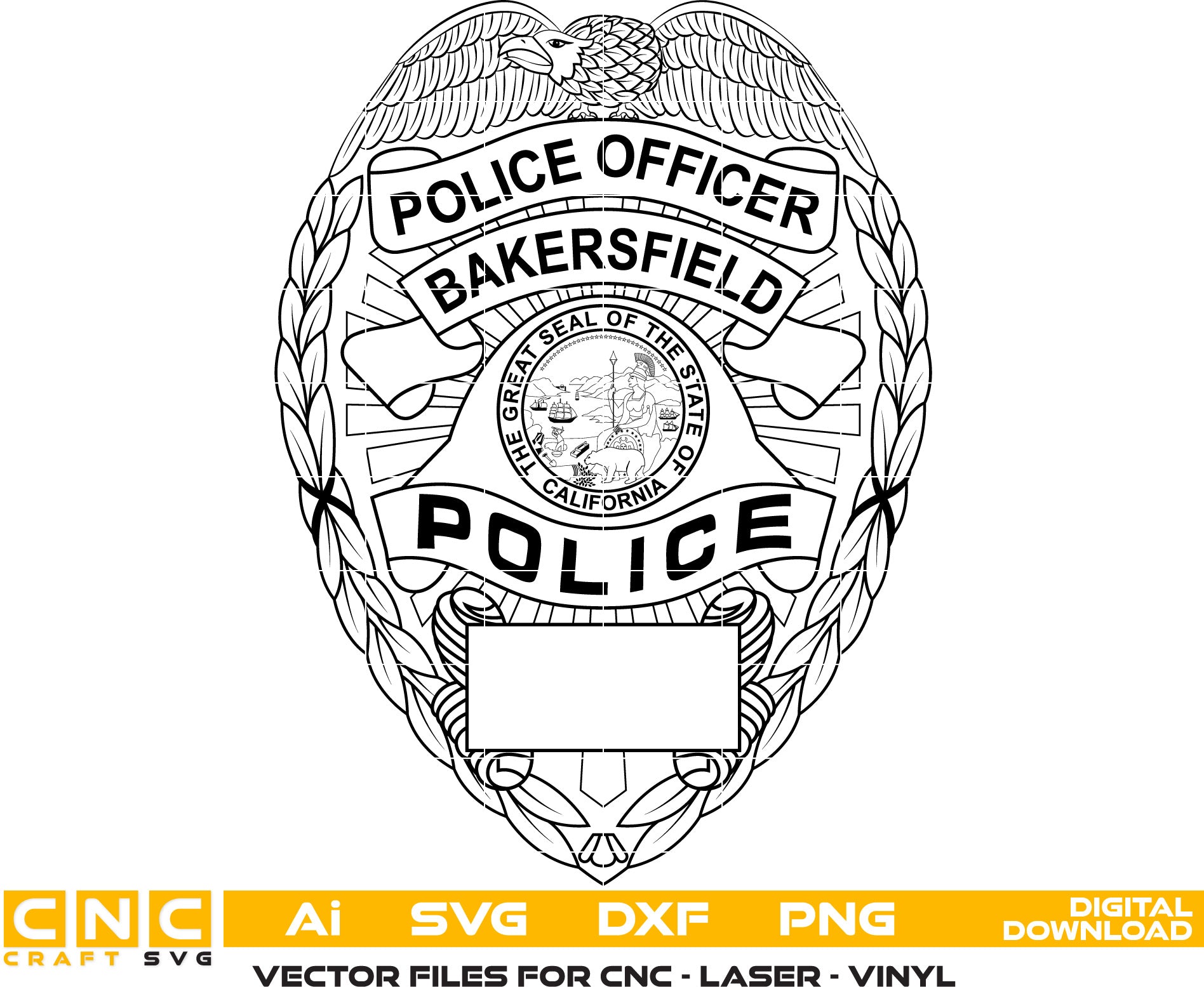 Bakersfield Police Officer Badge, Bakersfield Police Badge, Bakersfield Police Vector art