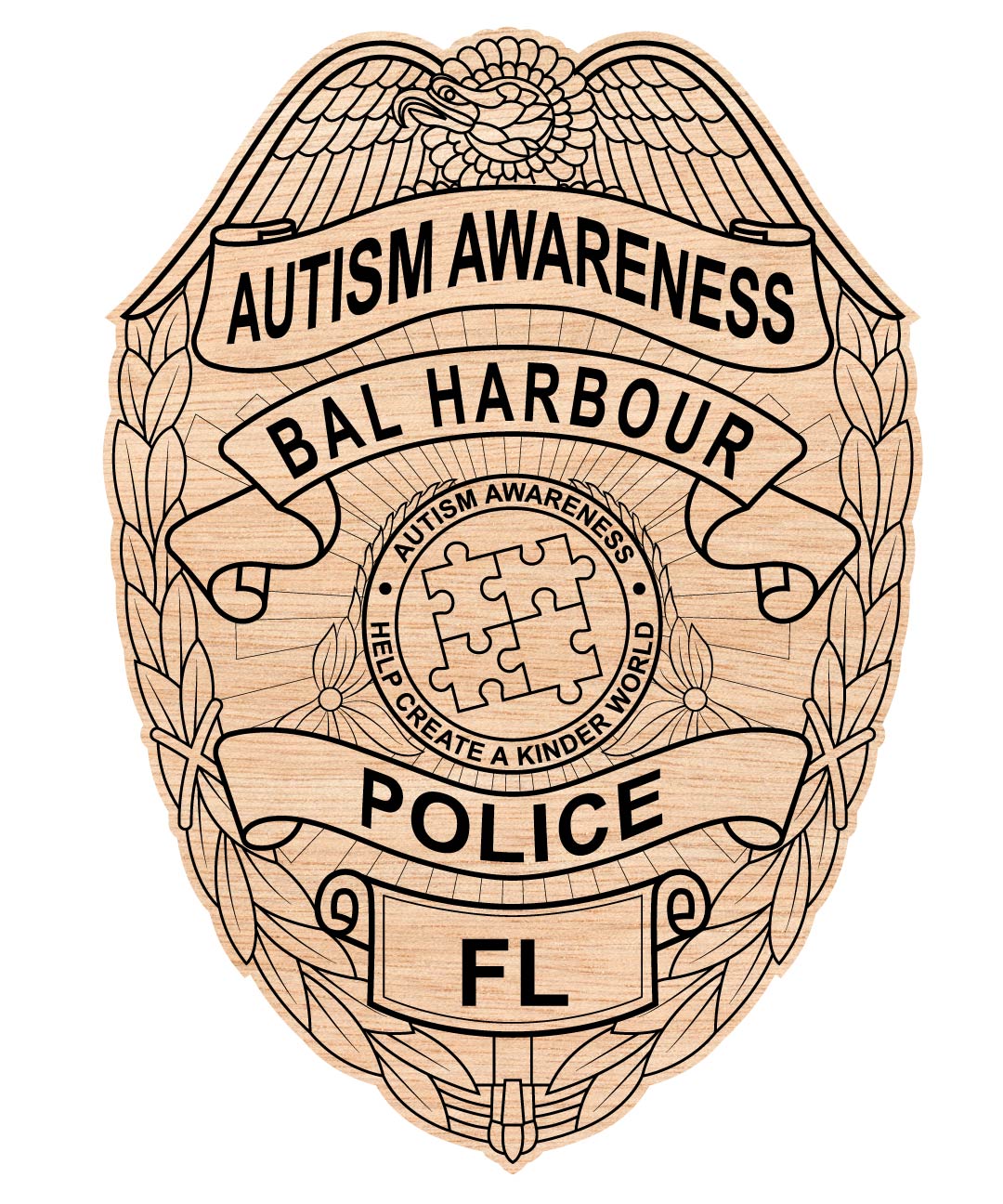 BalHarbourAutismAwarenessPoliceDepartmentBadge police badge AwarenessPoliceBadge