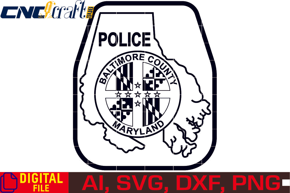 Baltimore Police Badge SVG | Baltimore Maryland Police Badge Vector Digital Download
