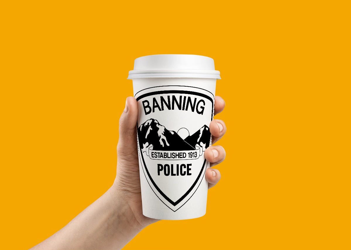 Banning Police Department Patch SVG digital download, Banning California police patch vector design for Cricut and Silhouette.