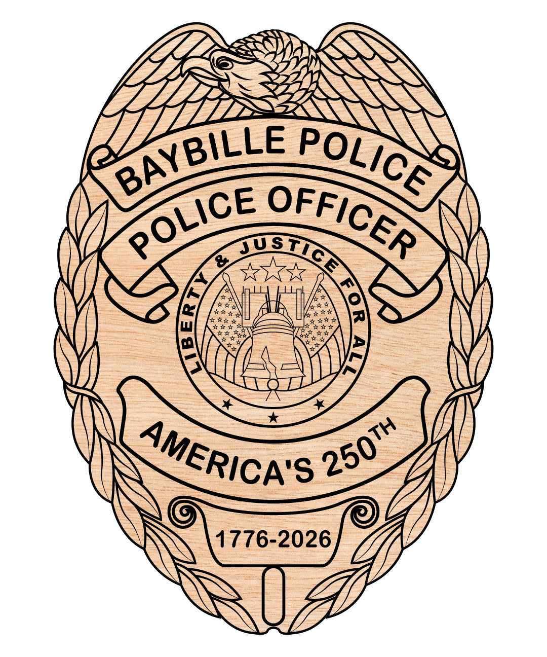 Bayville Police Department U.S. 250th Anniversary Badge SVG, Bayville Police Badge Vector, Police Anniversary Badge SVG, Law Enforcement Badge Vector, Patriotic Police Badge SVG