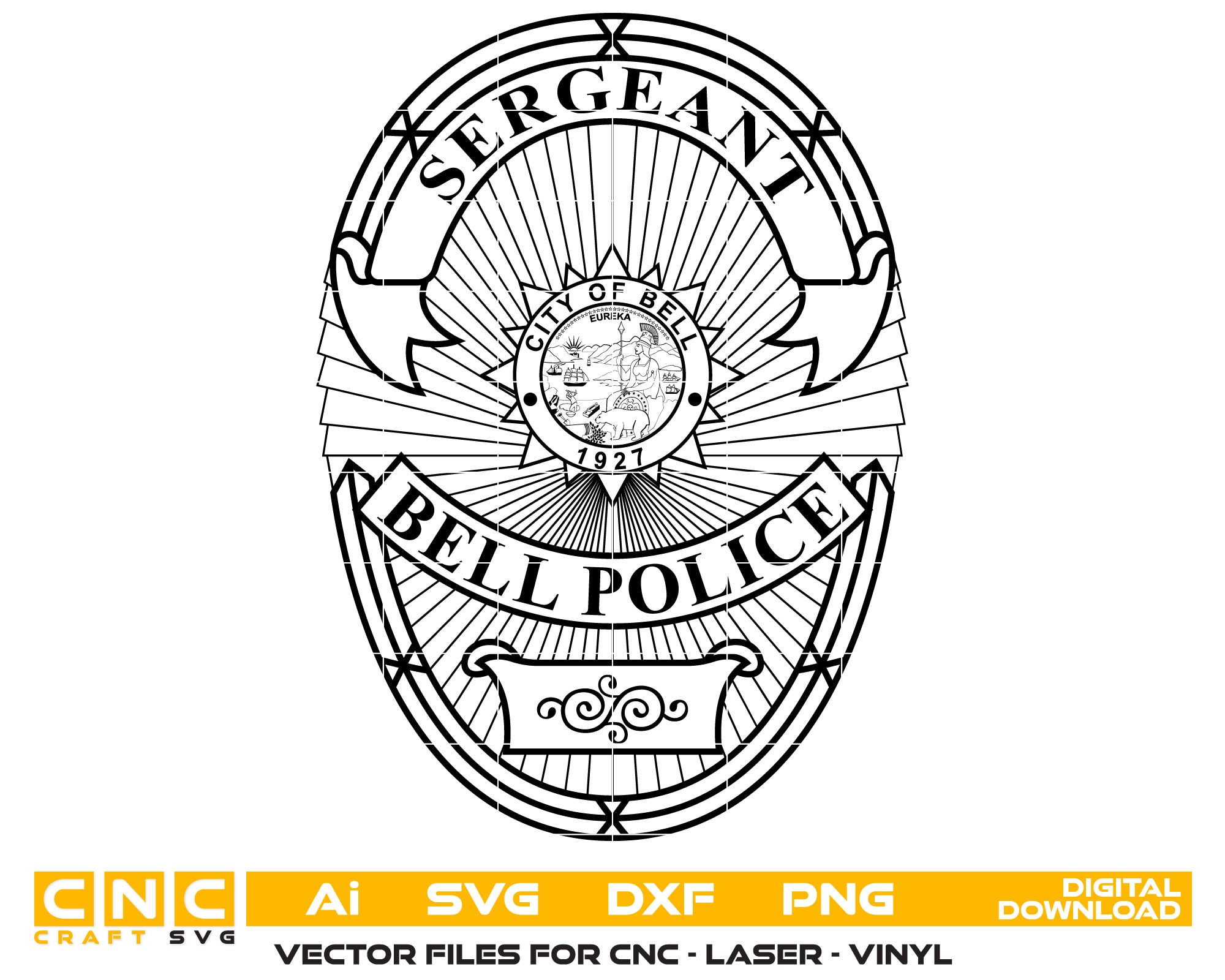 Bell Police Sergeant Badge
Bell Police Badge
Police Badge
Police Badge SVG
Police Sergeant Badge
