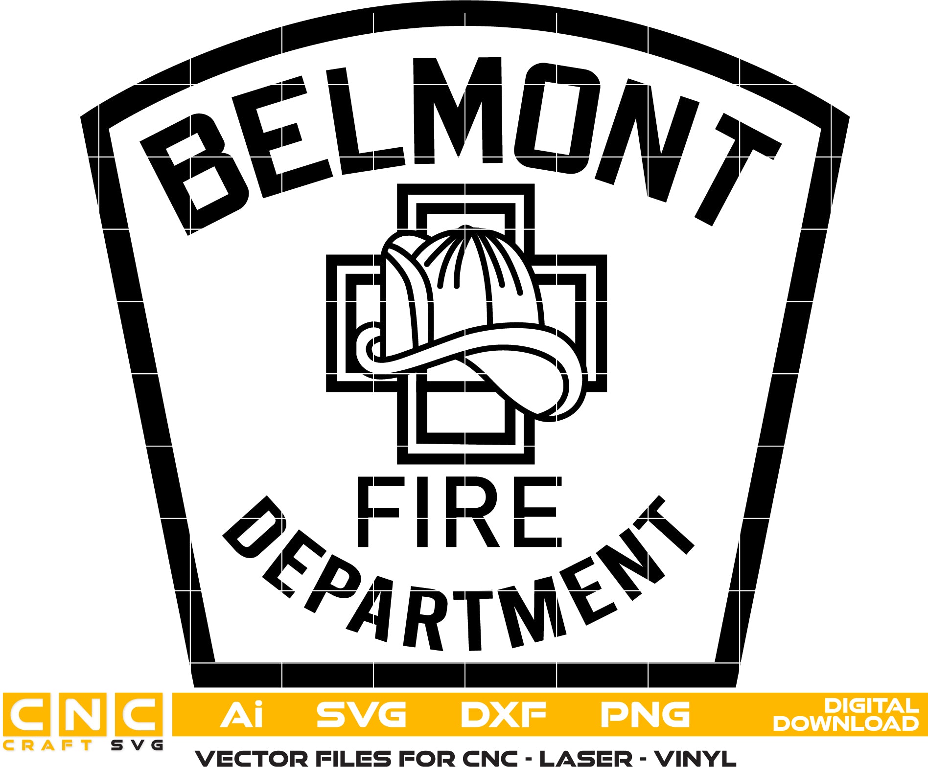 Belmont Fire Department Badge Vector art Digital file