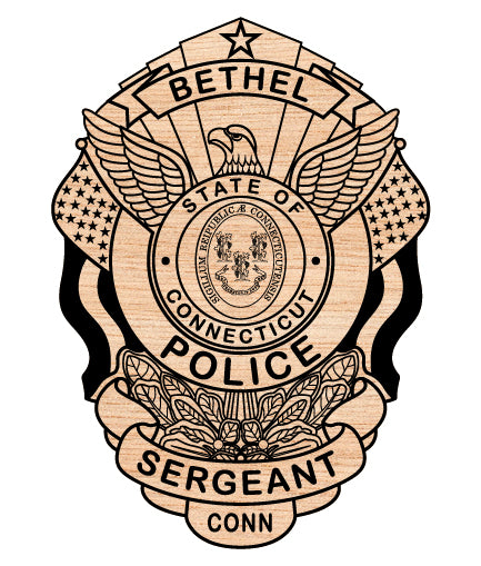 bethel police sergeant badge svg, bethel connecticut police badge vector, bethel ct police sergeant svg emblem, connecticut law enforcement badge svg, #support