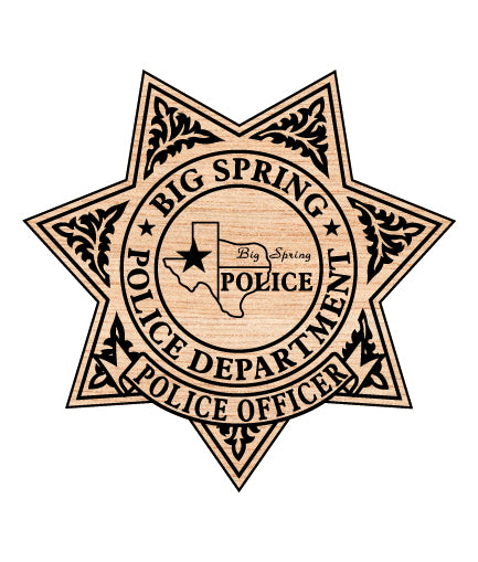 Big Spring Police Officer Badge SVG, Big Spring Texas Police Badge Vector, Big Spring Police SVG Emblem, Texas Law Enforcement Badge Logo SVG, #support