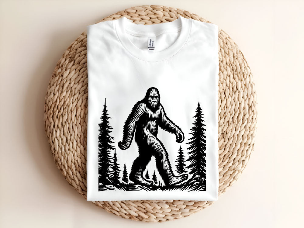 Bigfoot & Tree Vector SVG