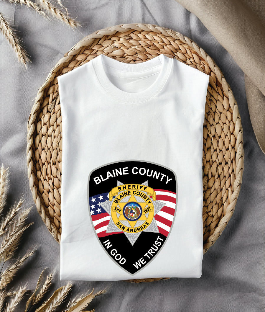 Blaine County MO Sheriff Embroidered Uniform Patch Color SVG, Missouri Sheriff Patch Vector, Blaine County MO Law Enforcement Patch, Sheriff Embroidered Patch SVG, Sheriff Patch Vector File