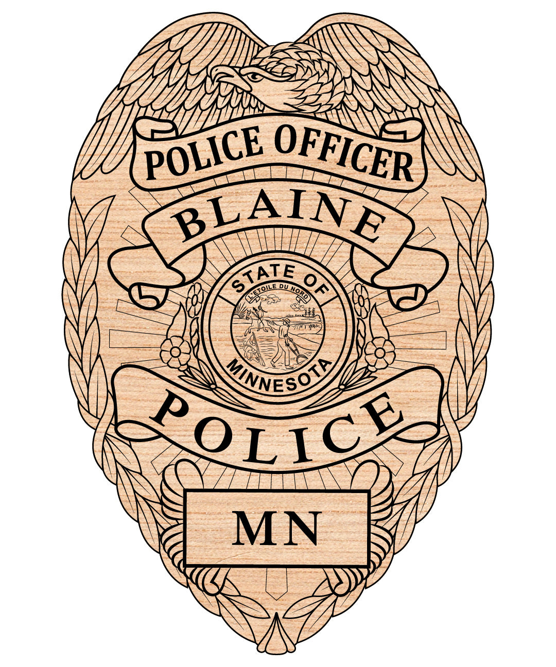 Blaine Police Officer Badge SVG, Minnesota Police Badge Vector, Blaine Police Officer Badge, Law Enforcement Badge SVG, Police Officer Badge Vector