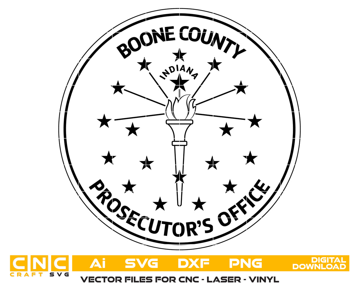 Boone County Prosecutor's Office Logo Indiana SVG - Laser Cut File or CNC